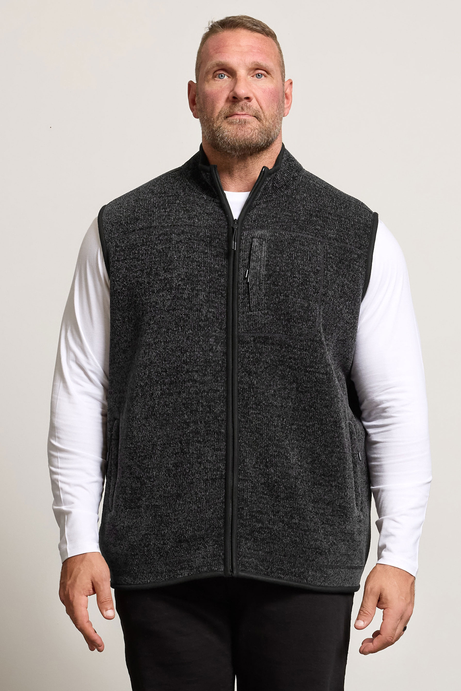 BadRhino Big & Tall Grey Fleece Pocket Gilet | BadRhino 2