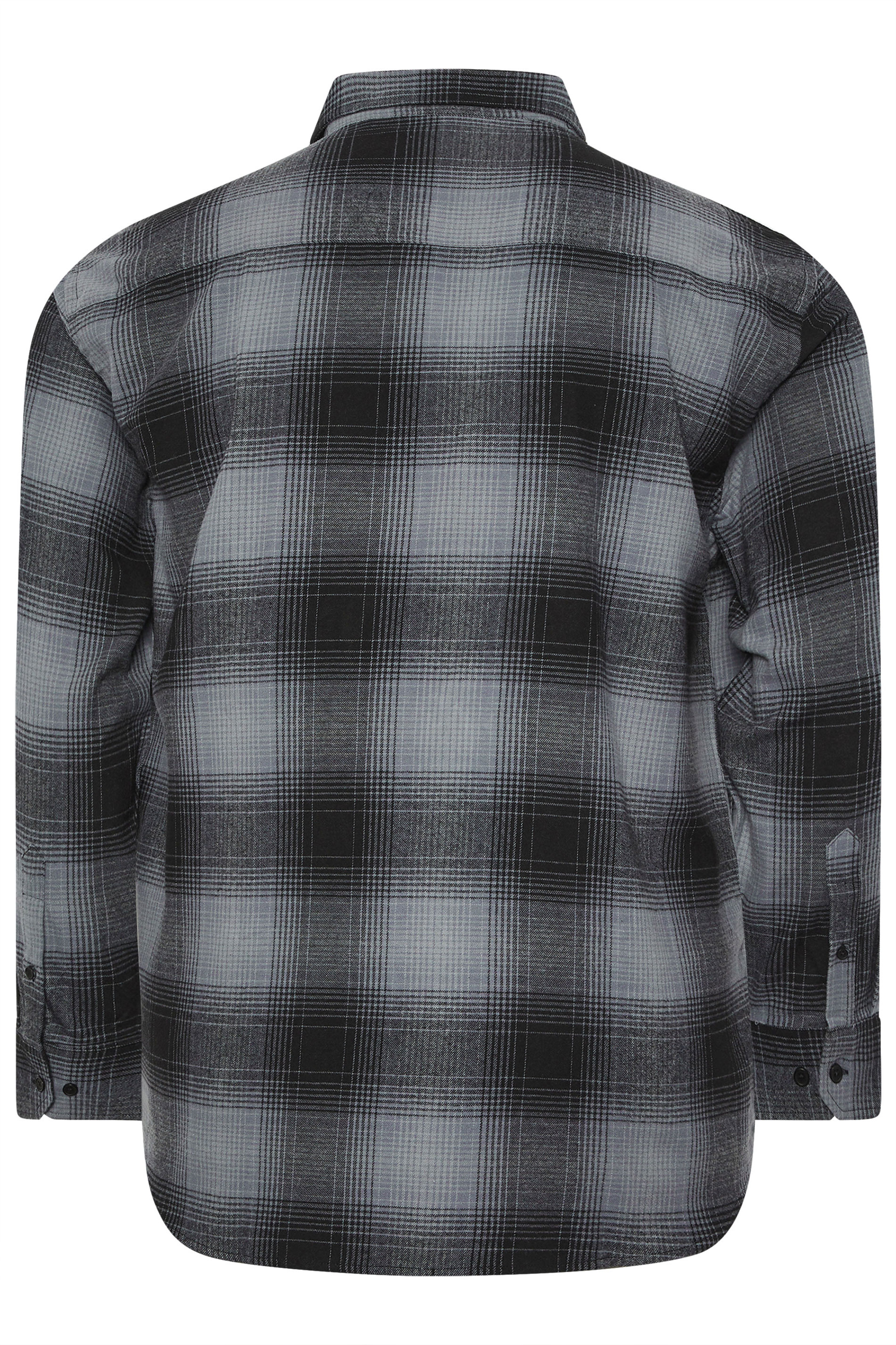 KAM Big & Tall Navy Blue Zip Through Quilted Check Overshirt | BadRhino 5