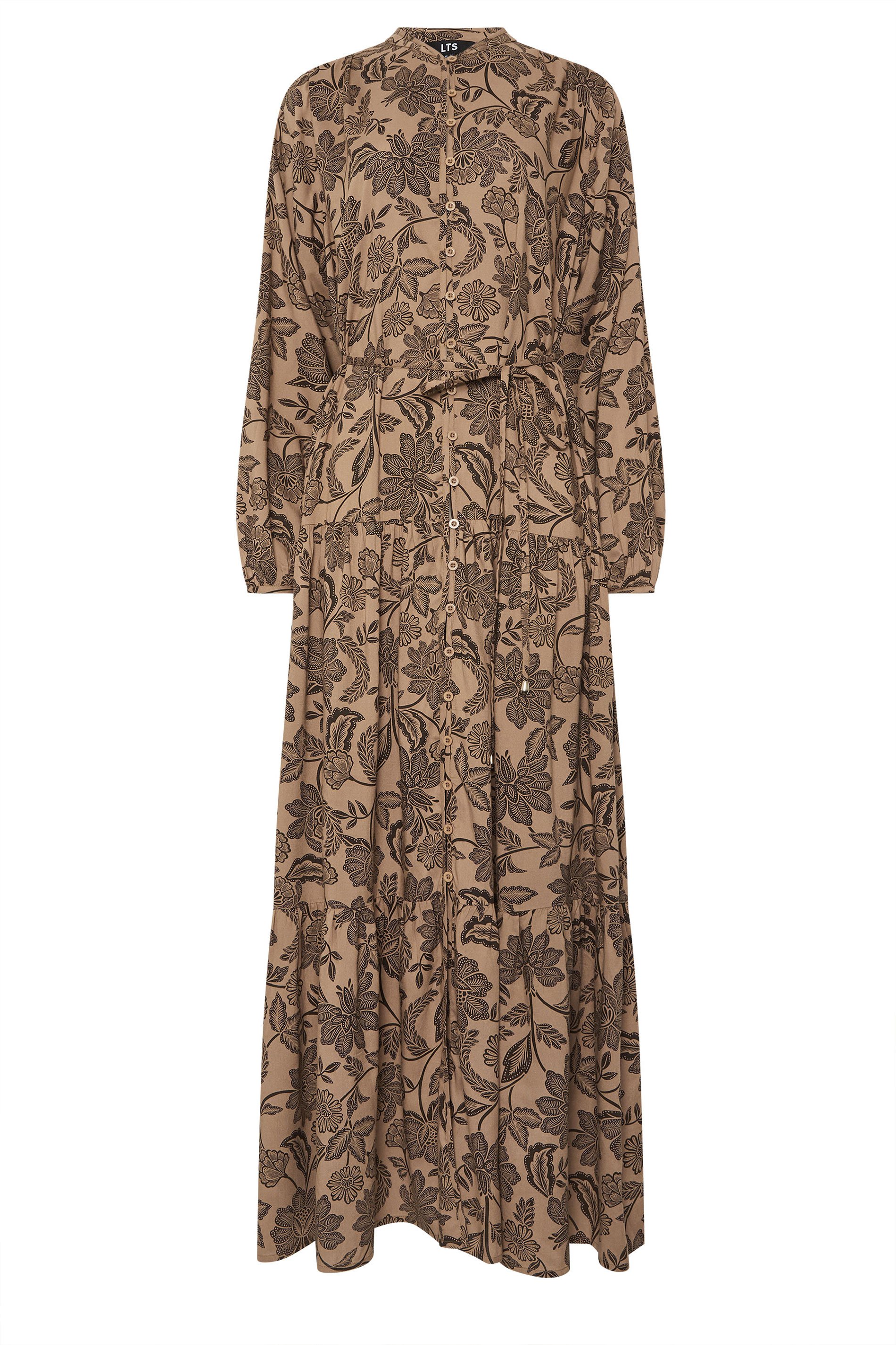 LTS Tall Women's Natural Brown Tie Waist Maxi Dress | Long Tall Sally 2