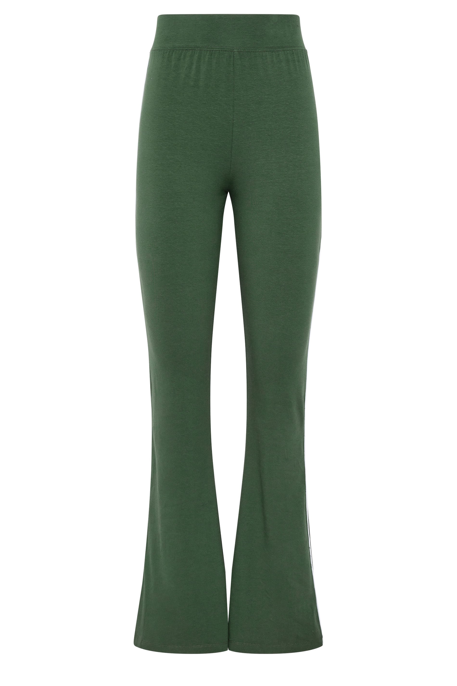 LTS Tall Women's Olive Green Side Stripe Cotton Flared Leggings | Long Tall Sally 4