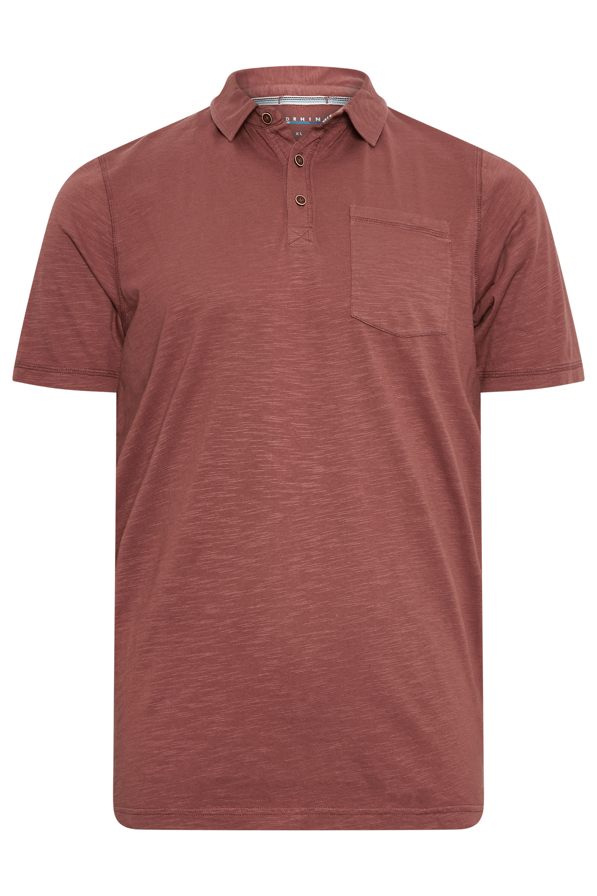 BadRhino Big & Tall Wine Red Slub Polo Shirt | BadRhino 3