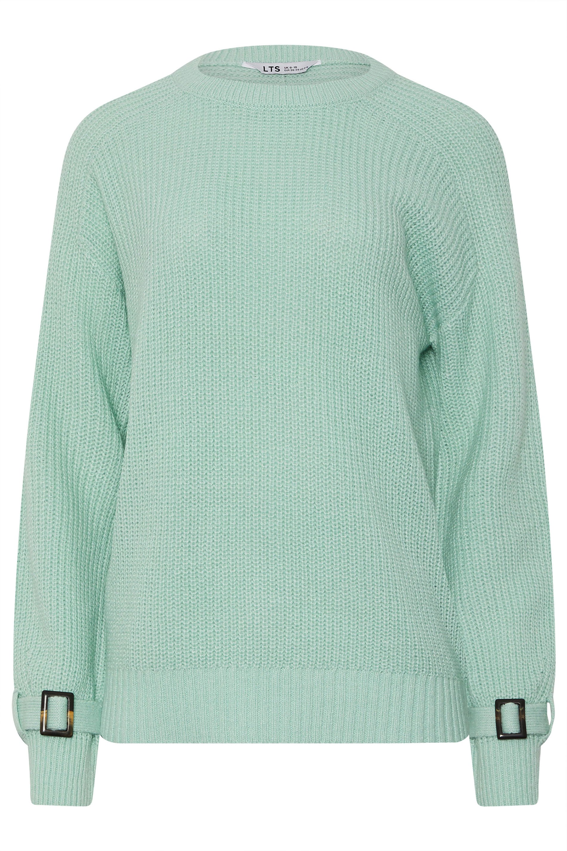 LTS Tall Green Knitted Buckle Sleeve Jumper | Long Tall Sally 5