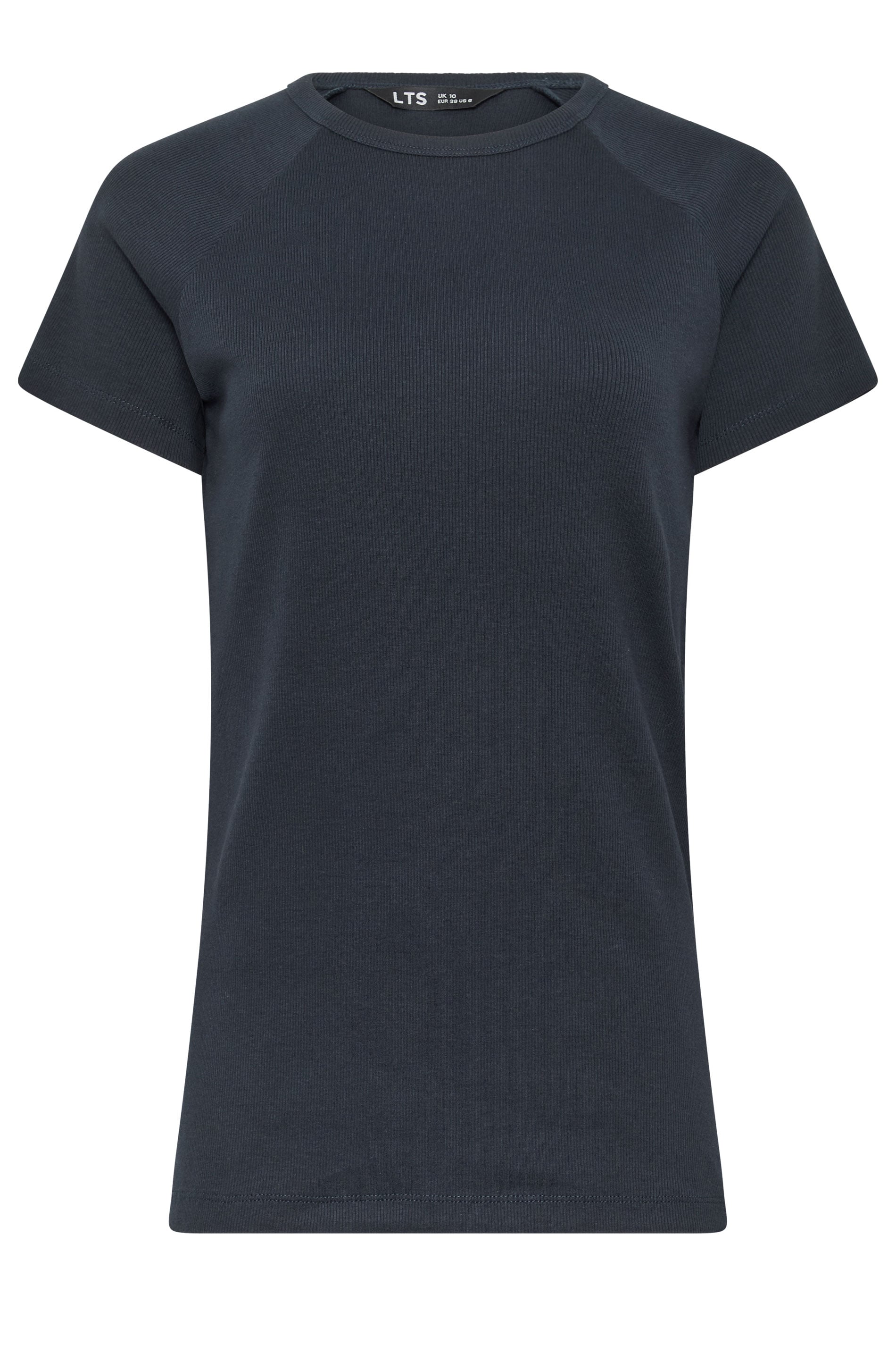 LTS Tall Women's Navy Blue Ribbed T-Shirt | Long Tall Sally 1