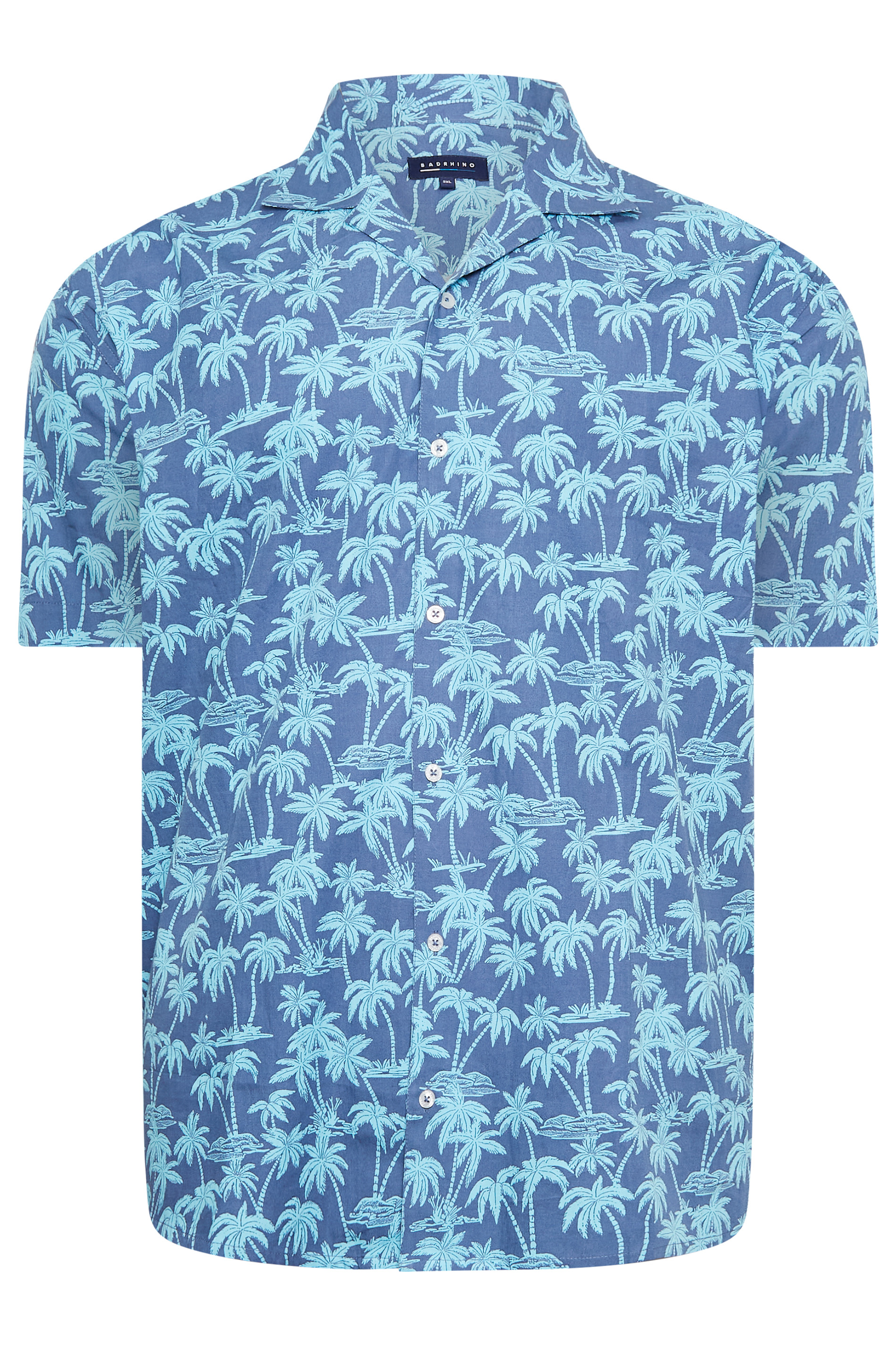 BadRhino Big & Tall Blue Palm Print Shirt | BadRhino 3