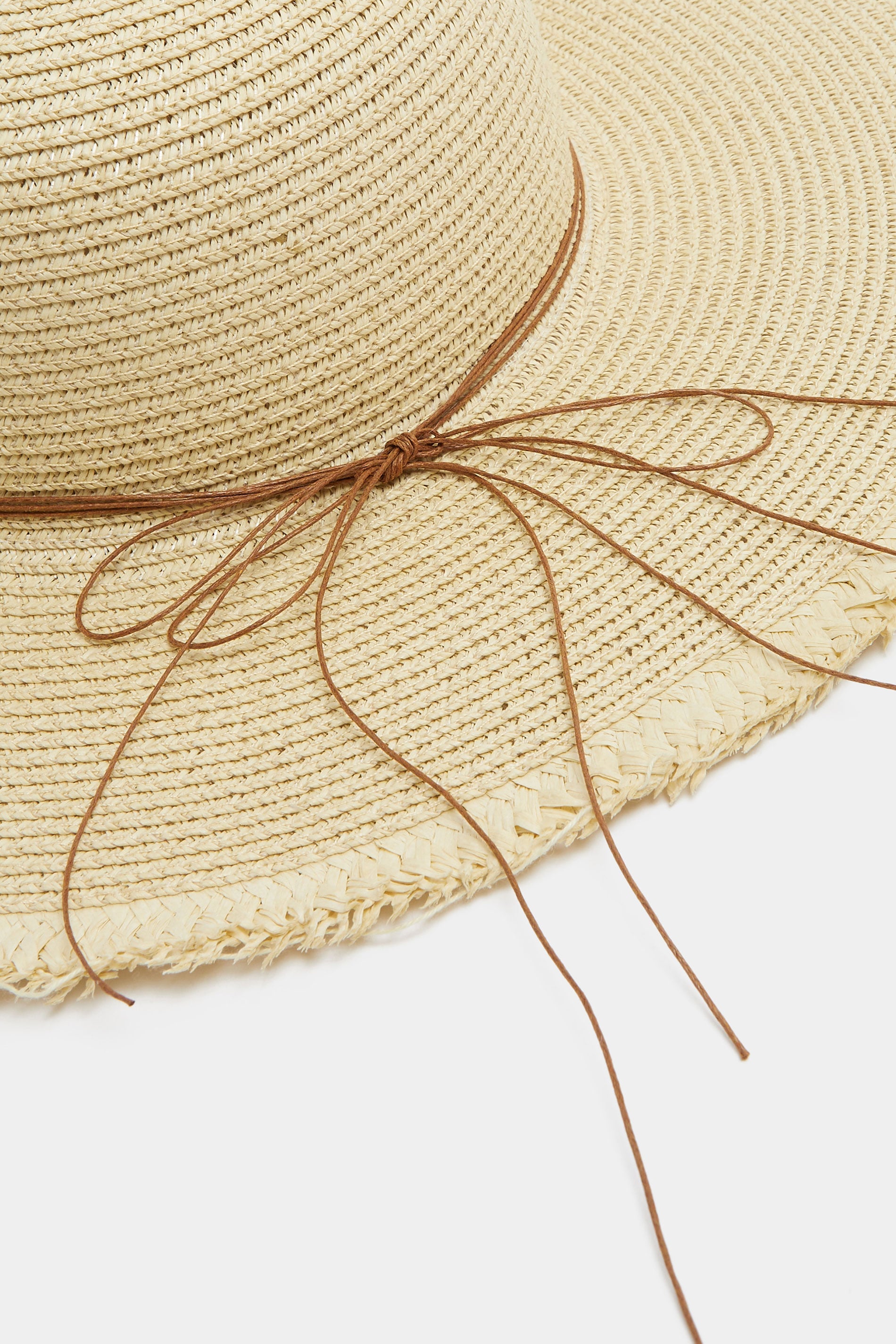 Natural Brown Bead Detail Straw Hat | Yours Clothing 4
