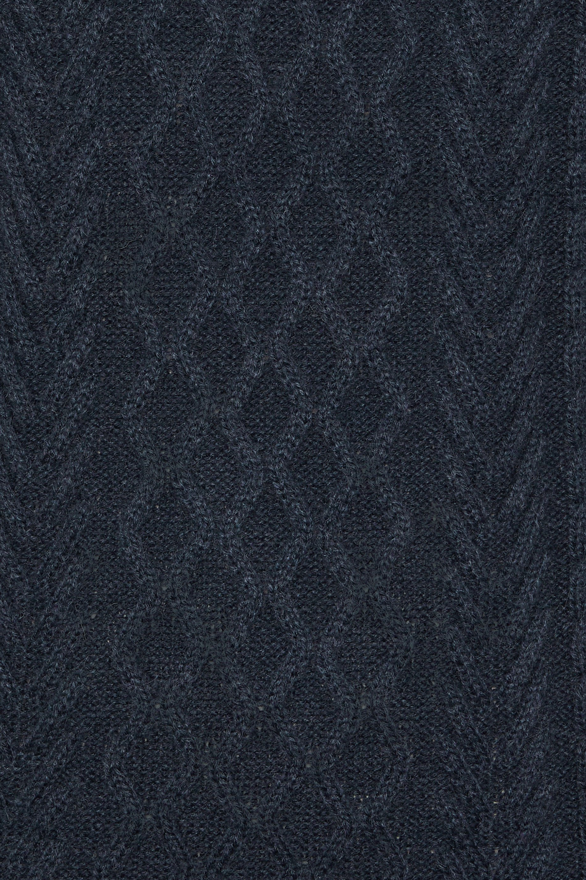 BadRhino Big & Tall Navy Blue Cable Knit Quarter Zip Jumper | BadRhino 7