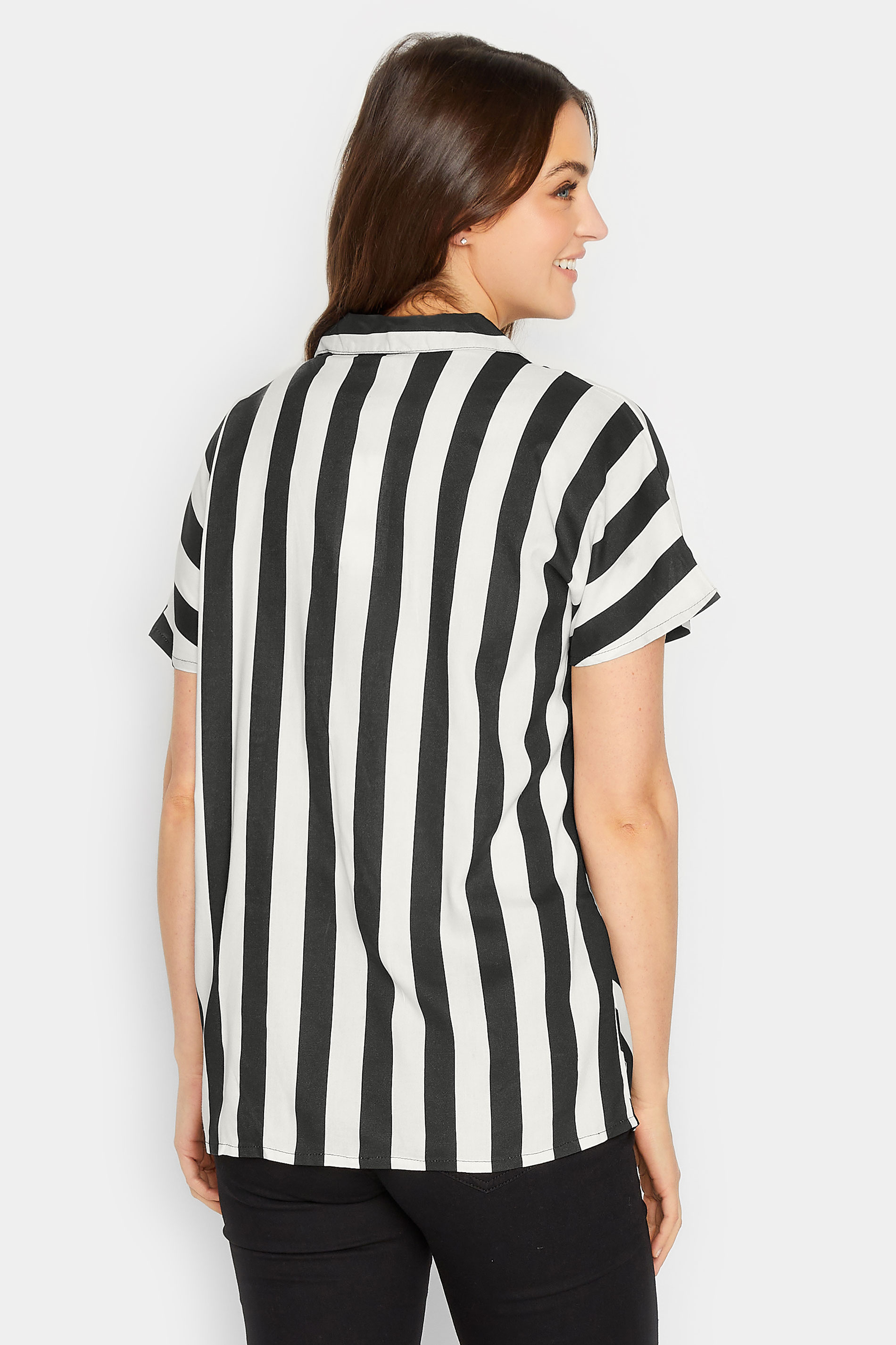 LTS Tall Women's Black & White Stripe Shirt | Long Tall Sally 3