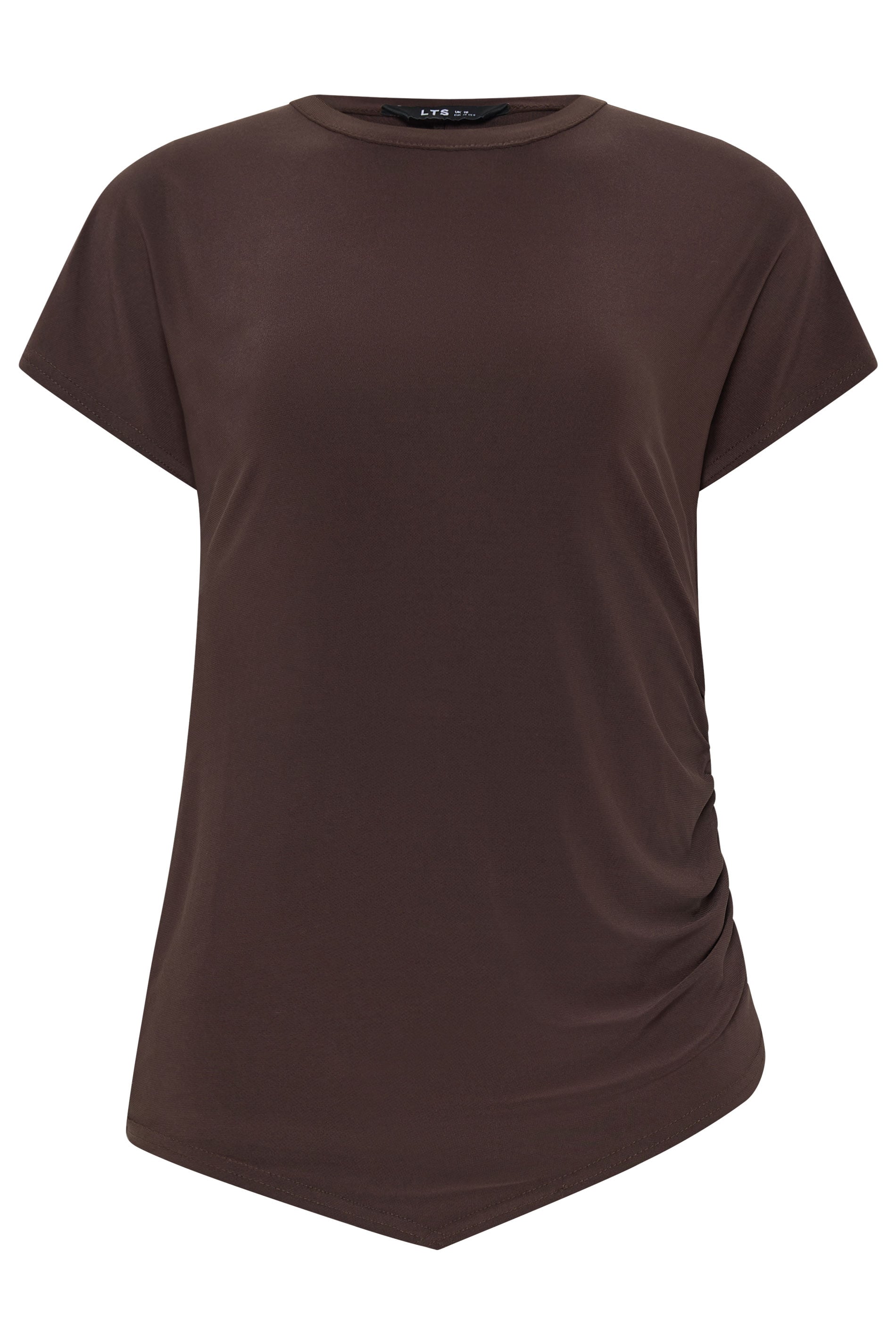 LTS Tall Women's Chocolate Brown Asymmetric Ruched Top | Long Tall Sally 5