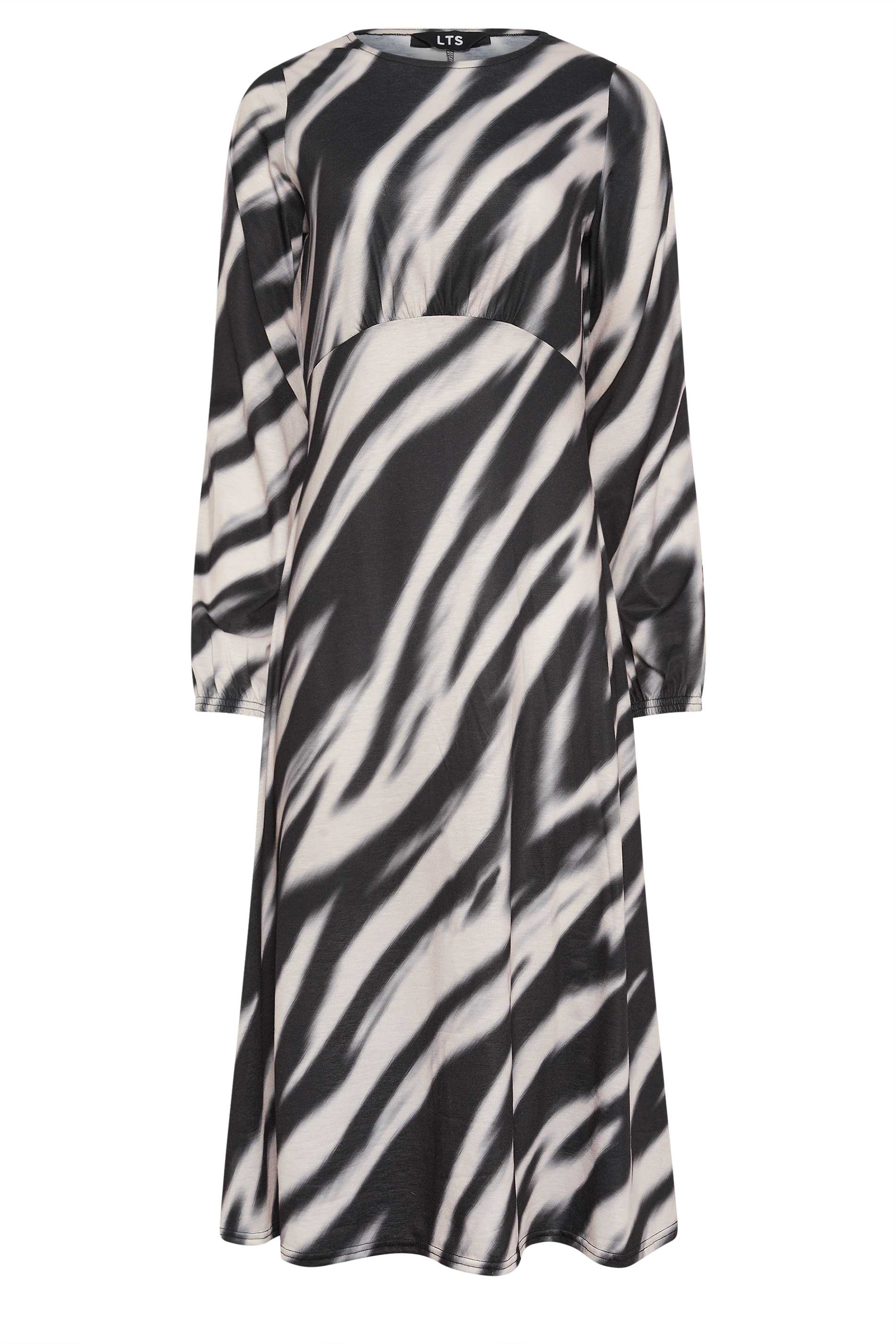 LTS Tall Women's Black Abstract Stripe Print Tea Dress | Long Tall Sally