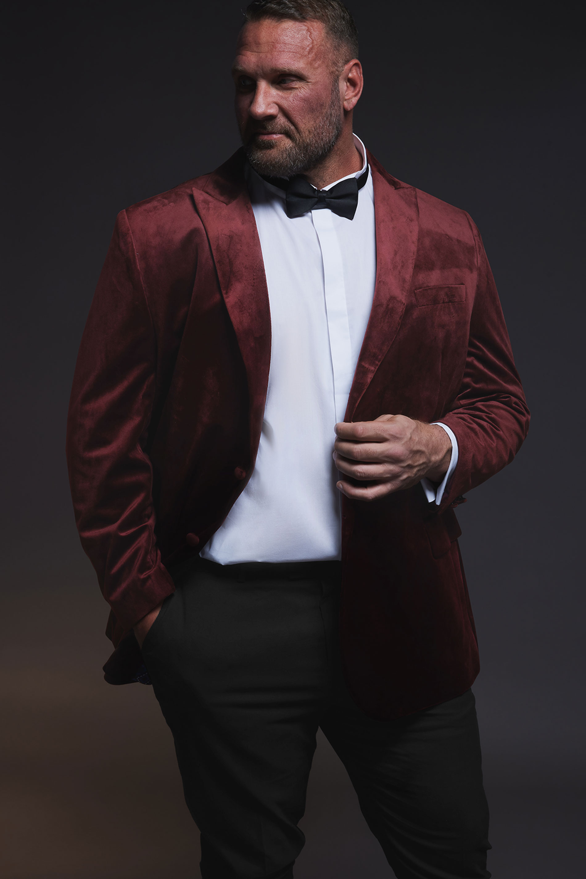 BadRhino Big & Tall Burgundy Red Tailored Velvet Blazer | BadRhino 5