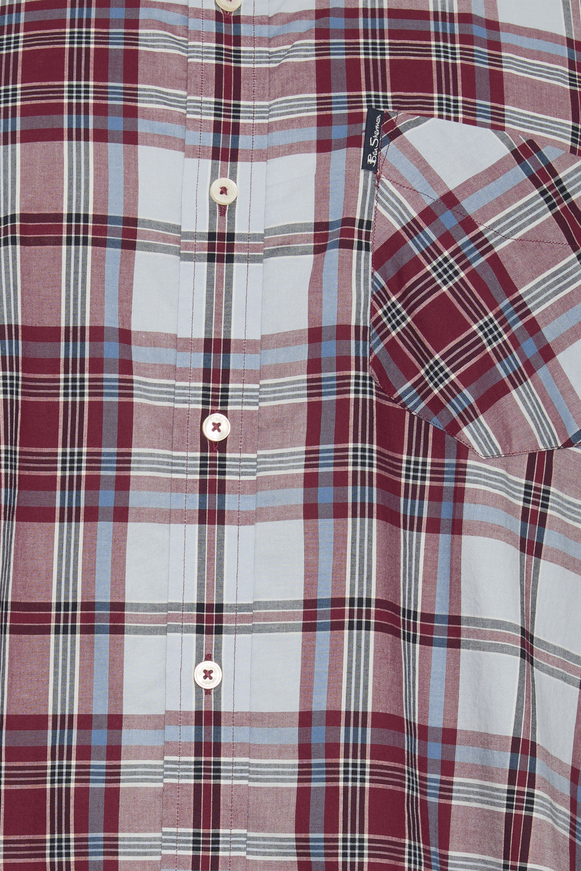 BEN SHERMAN Big & Tall Light Blue Check Print Shirt | BadRhino 5
