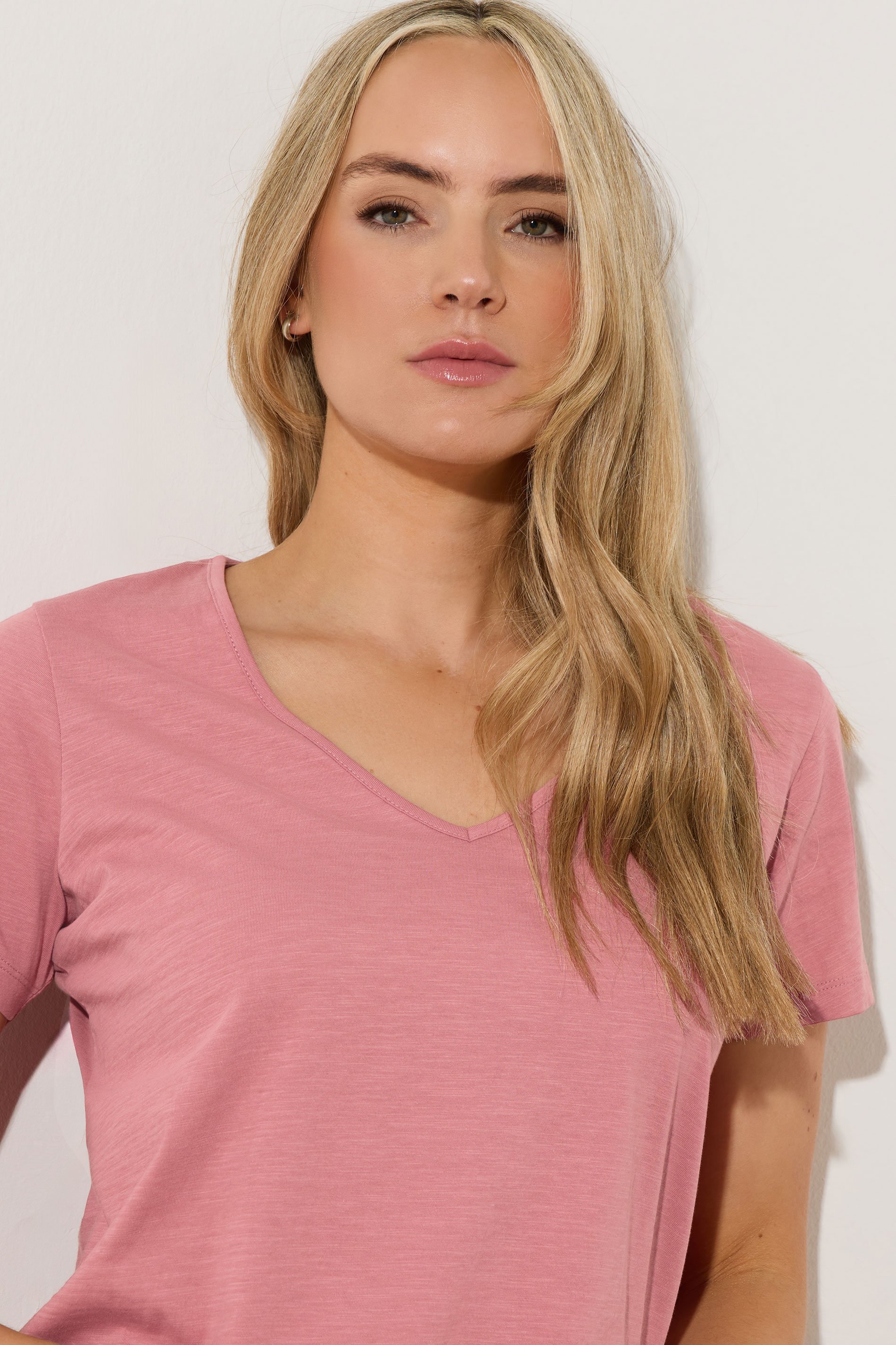 LTS Tall 2 Pack Pink & Grey V-Neck T-Shirts | Long Tall Sally  6
