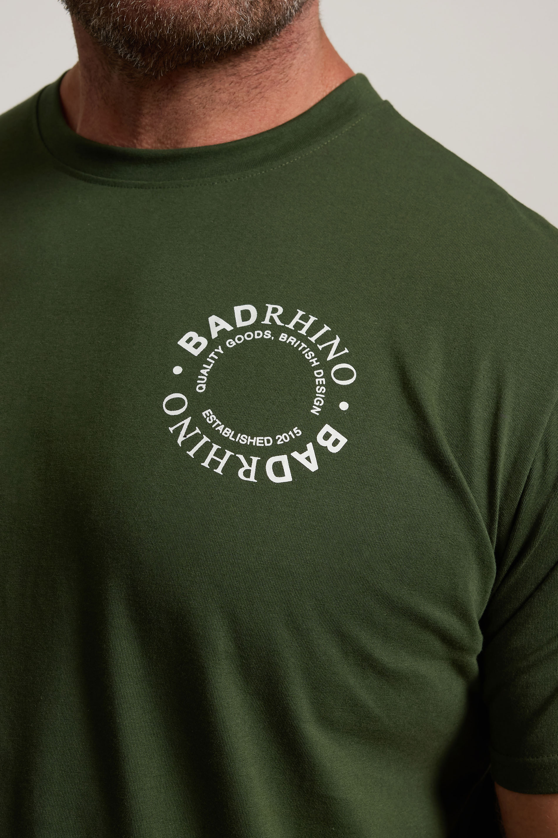 BadRhino Big & Tall Dark Green Circle Logo T-Shirt | BadRhino 4