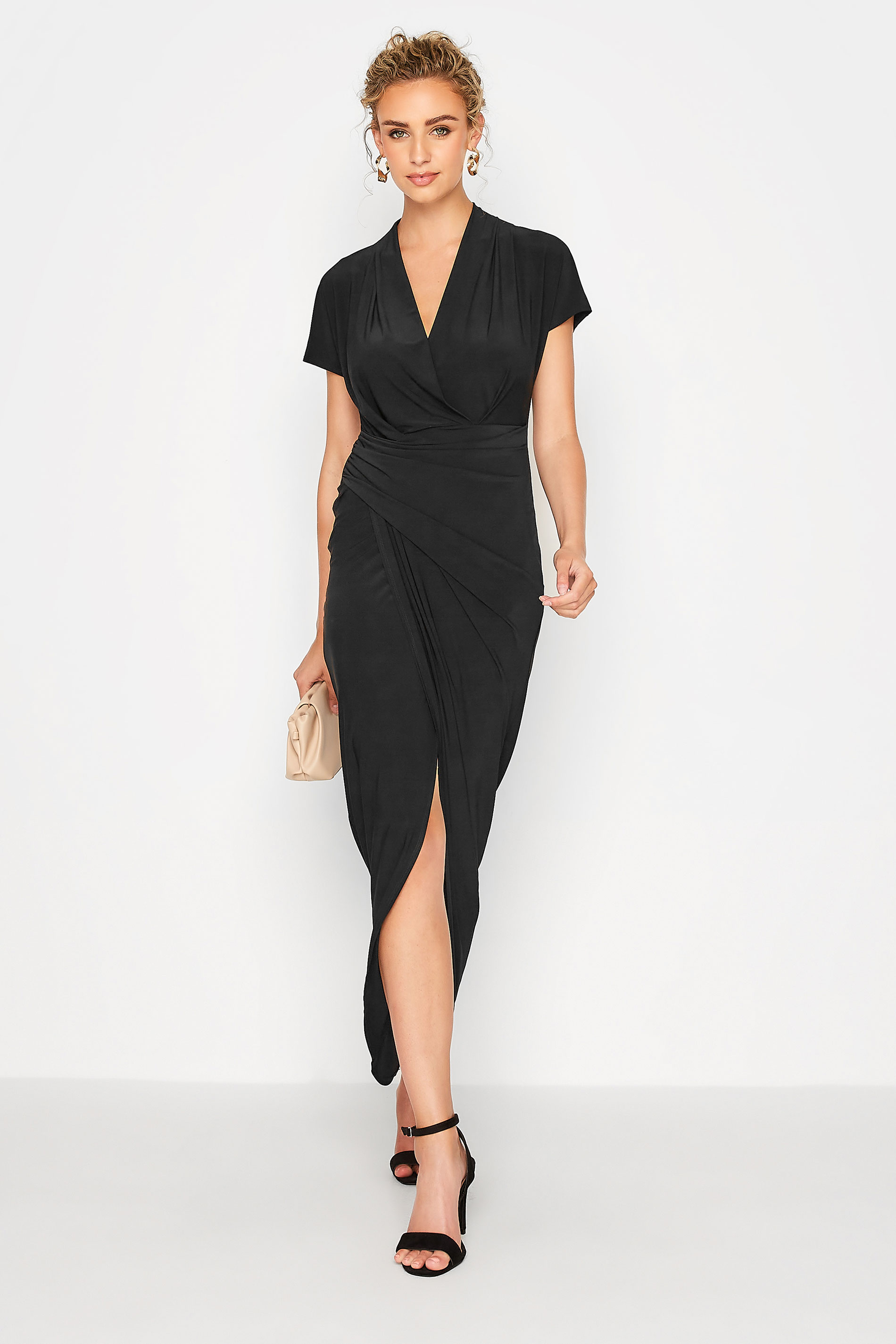 LTS Tall Women's Black Wrap Dress | Long Tall Sally 2