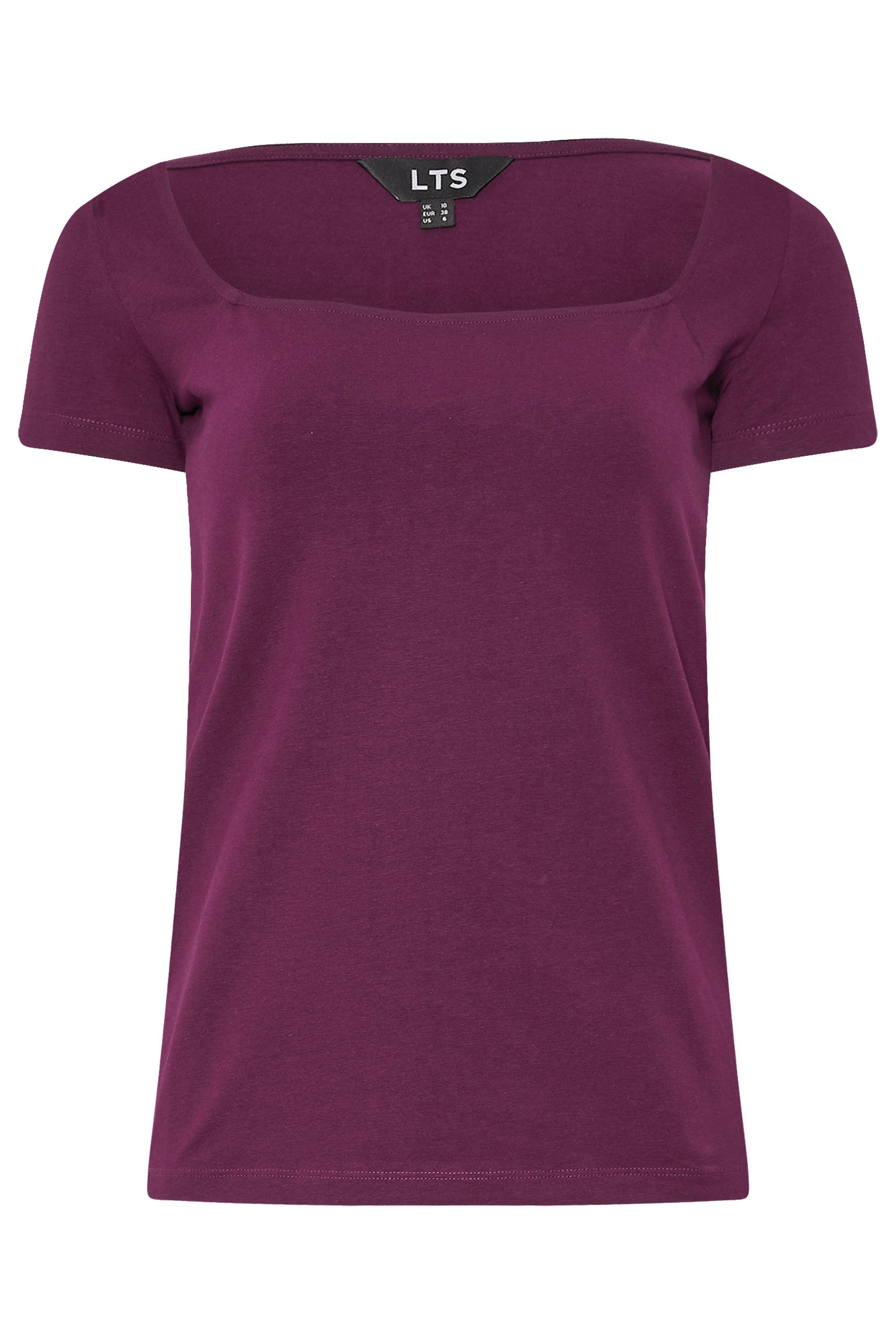 LTS Tall 2 PACK Beige Brown & Red Fitted Square Neck Tops | Long Tall Sally 8