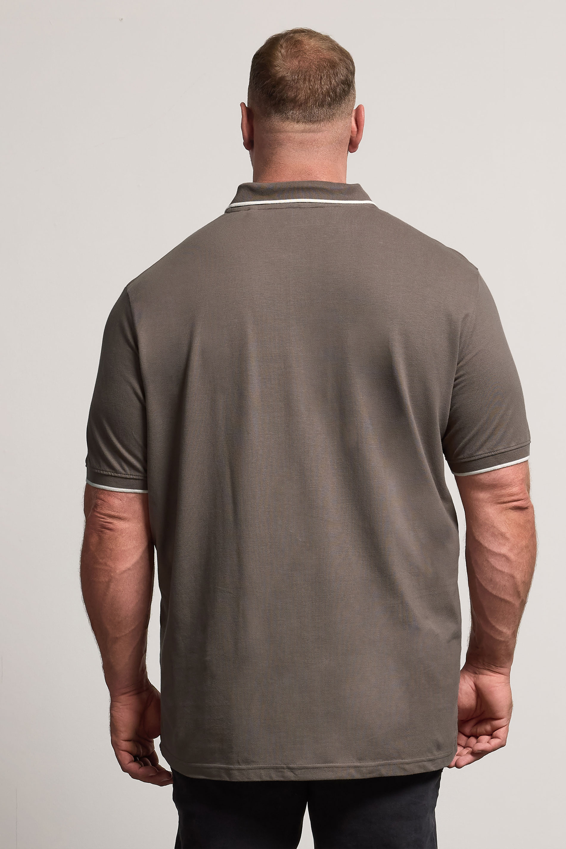 BadRhino Big & Tall 3 PACK Blue/Green/Brown Tipped Polo Shirt | BadRhino 5