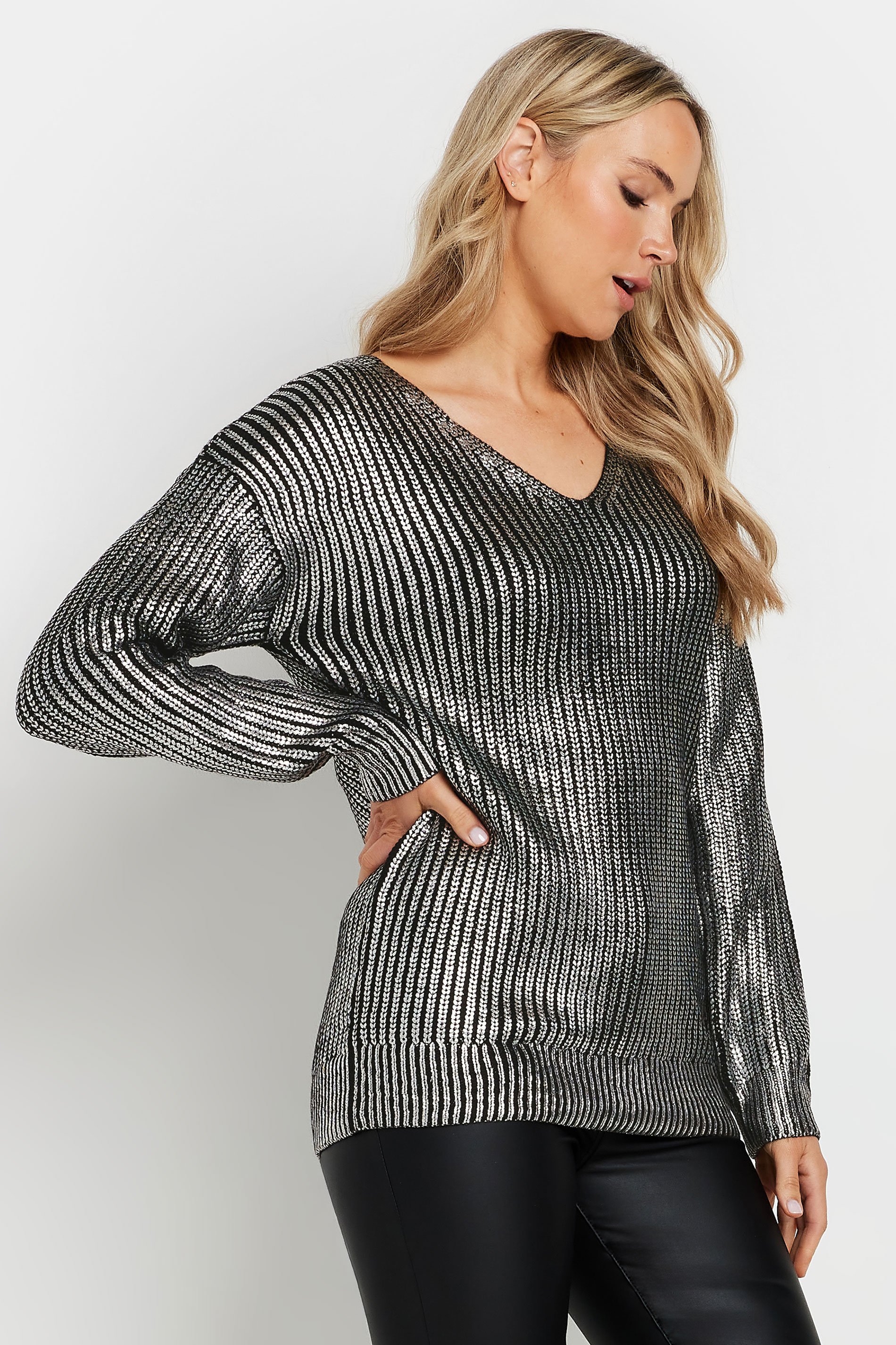 LTS Tall Women's Black Foil Jumper | Long Tall Sally 2