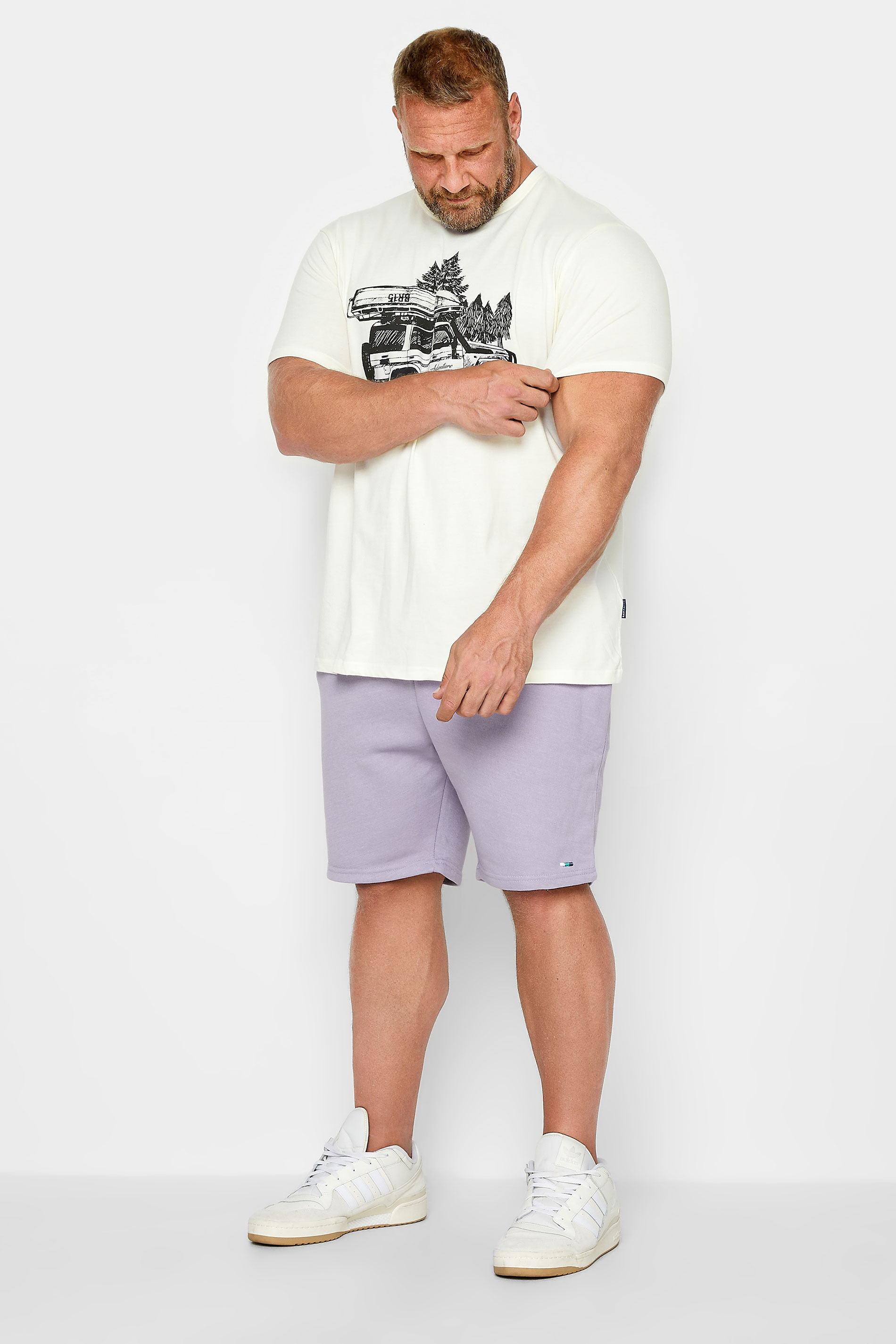 BadRhino Big & Tall Plus Size Lilac Purple Jogger Shorts | BadRhino  2