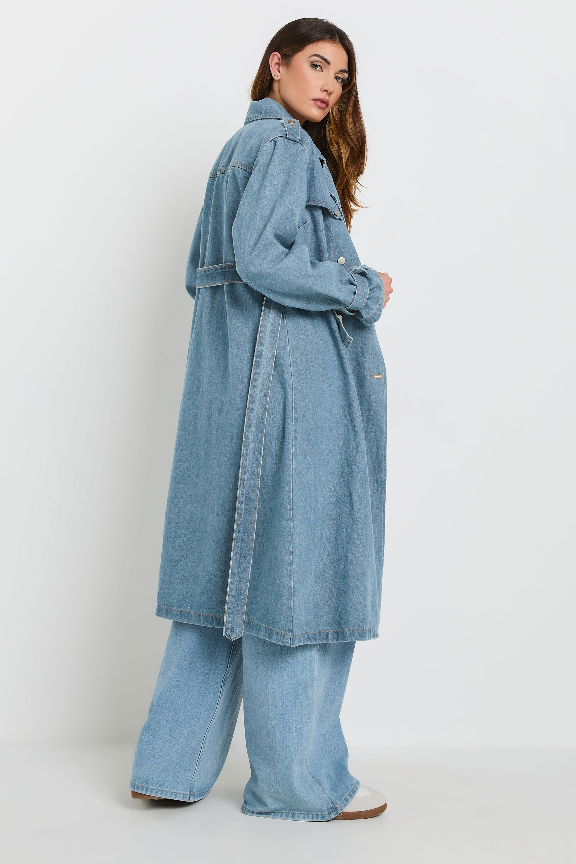 LTS Tall Light Blue Denim Trench Coat | Long Tall Sally 6