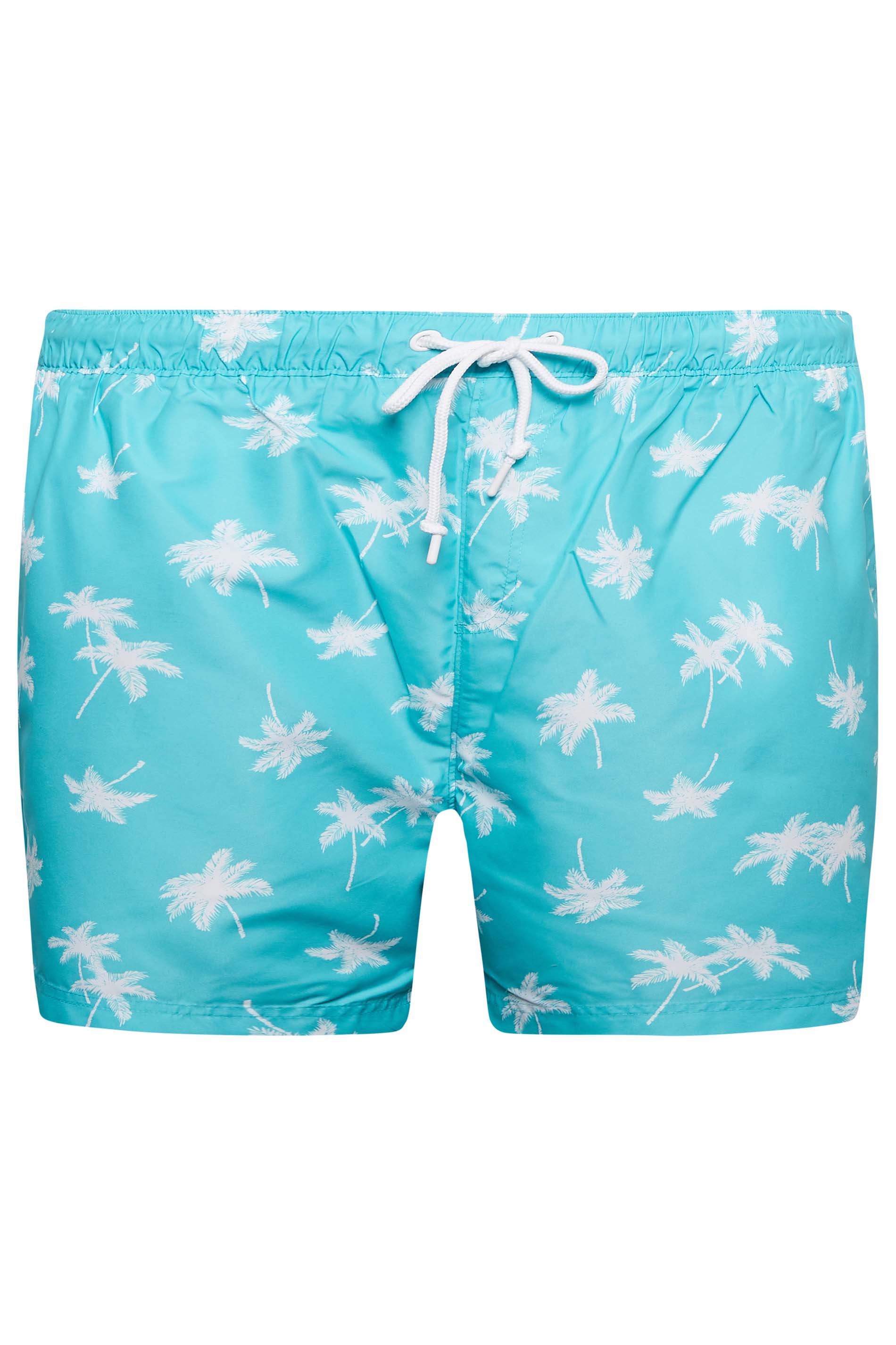 PENGUIN MUNSINGWEAR Big & Tall Blue Palm Tree Swim Shorts | BadRhino 4