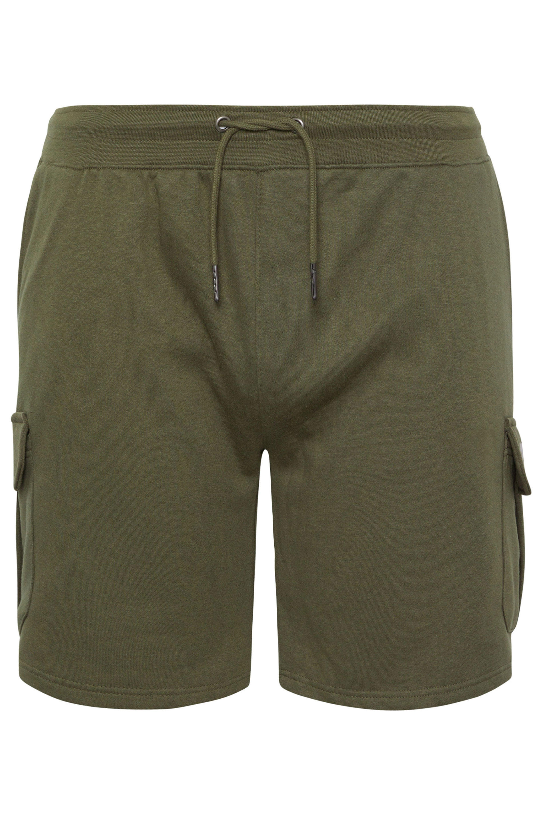 D555 Big & Tall Khaki Green Fleece Lined Cargo Shorts | BadRhino 3