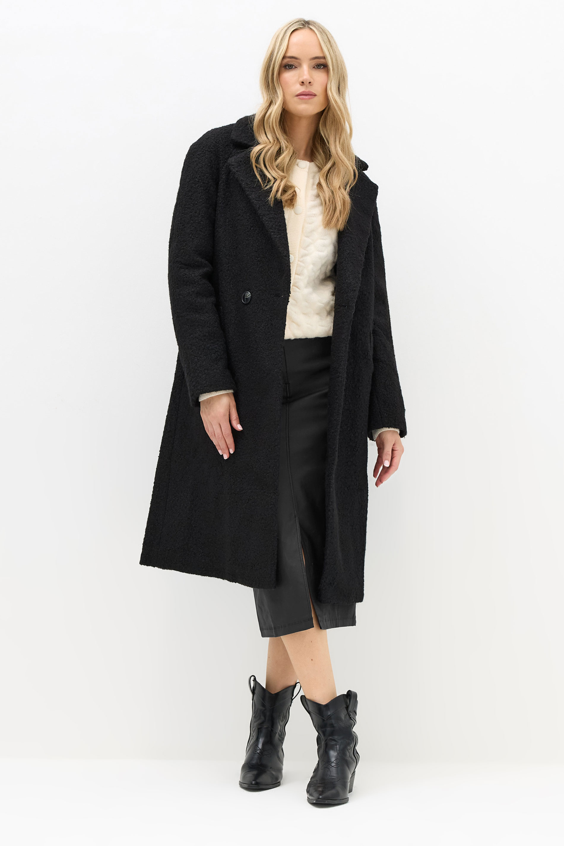 LTS Tall Black Coated Front Slit Skirt | Long Tall Sally 5