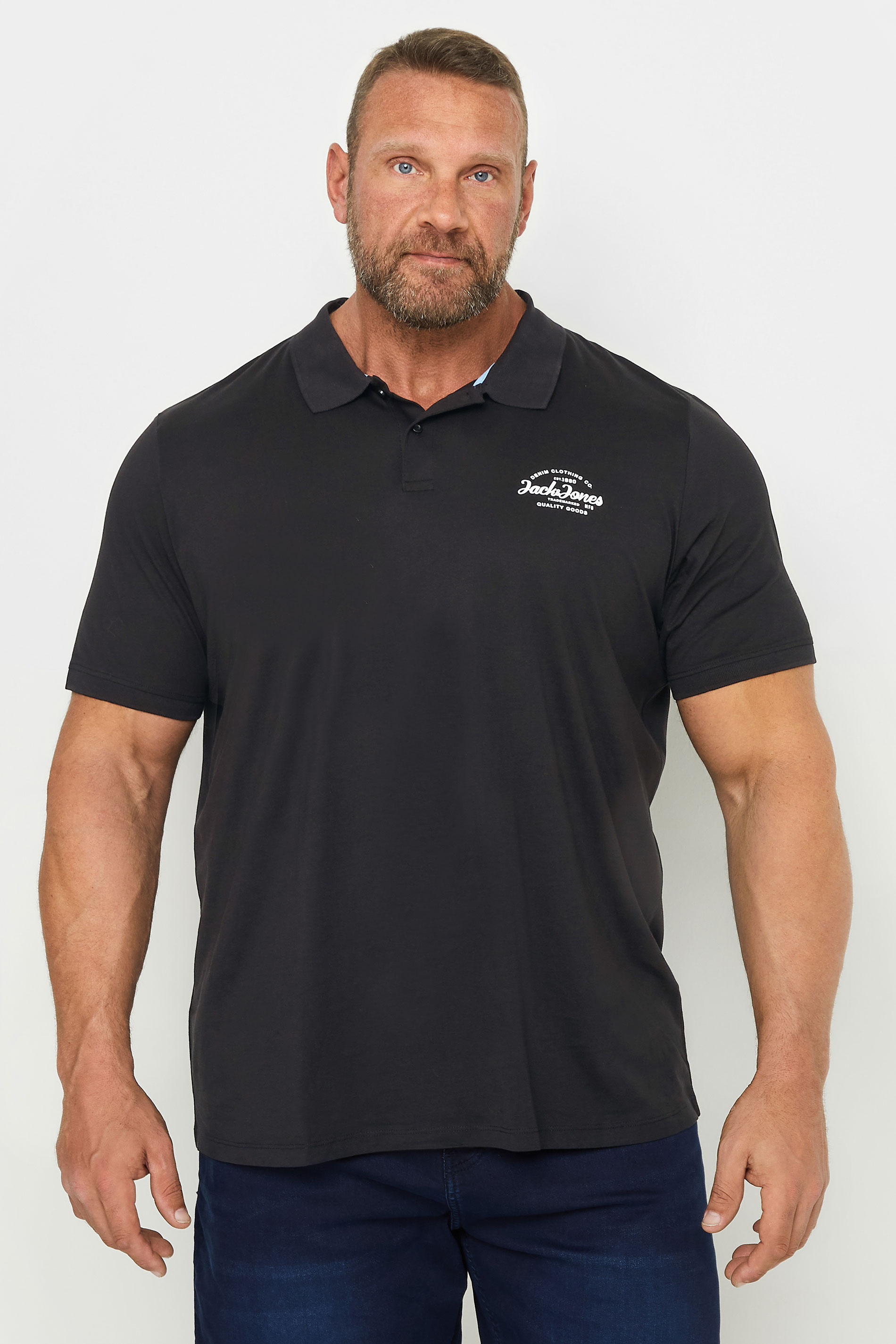 JACK & JONES Black Forest Short Sleeve Polo Shirt | BadRhino 1