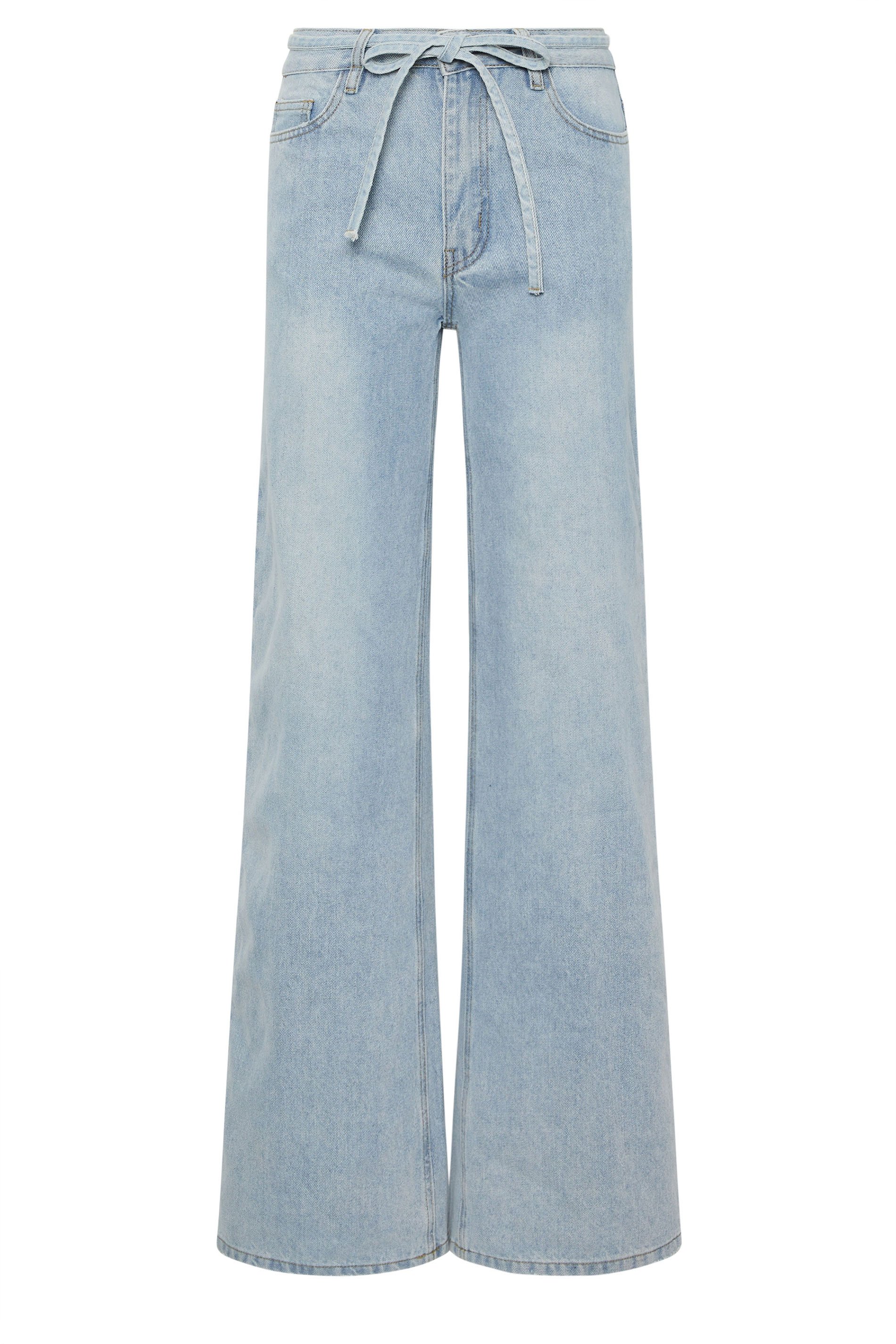 LTS Tall Women's Light Blue Wash Tie Waist Jeans | Long Tall Sally 5