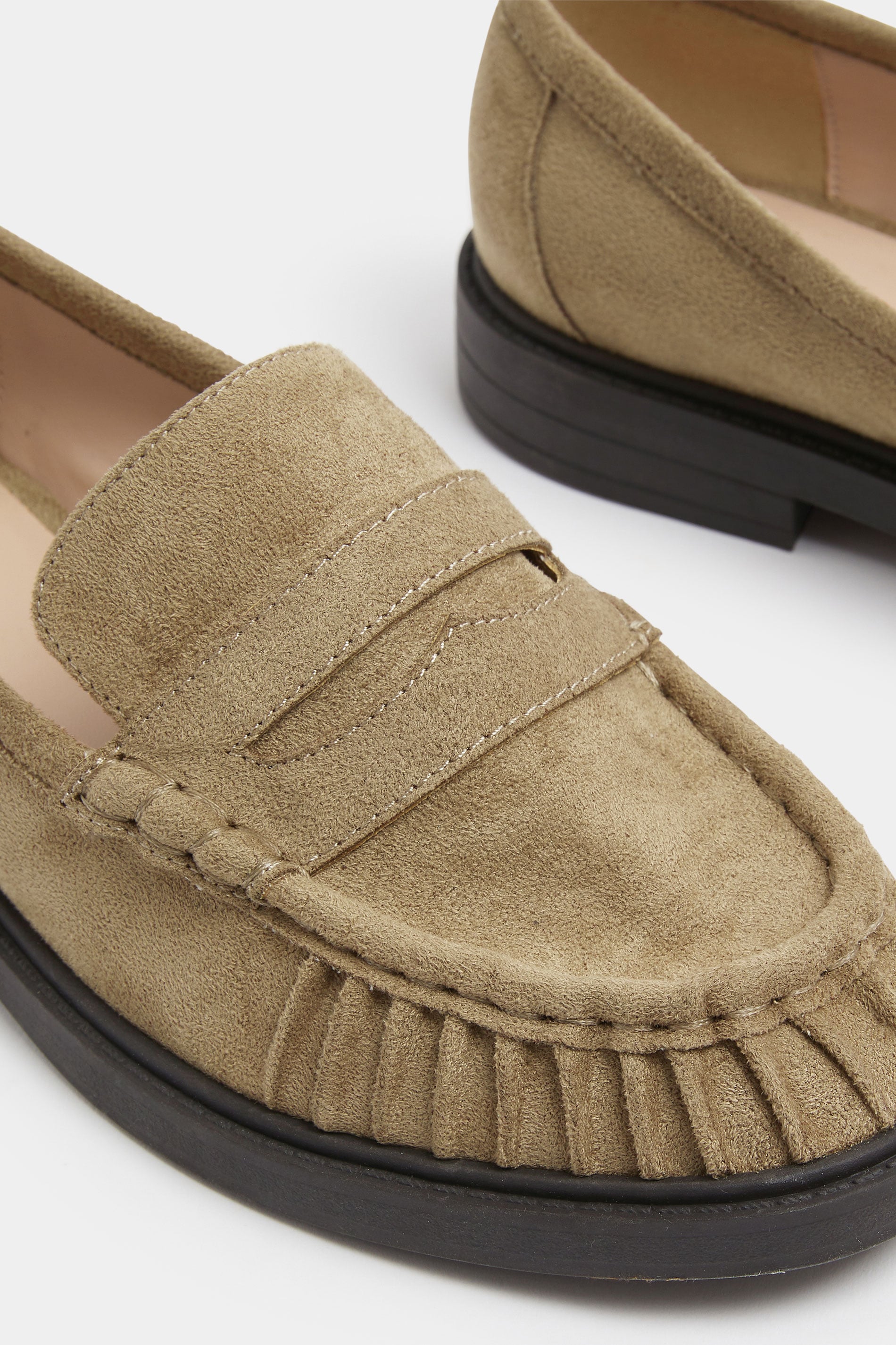 Natural Brown Ruched Loafer In Extra Wide EEE Fit | Yours Clothing 5