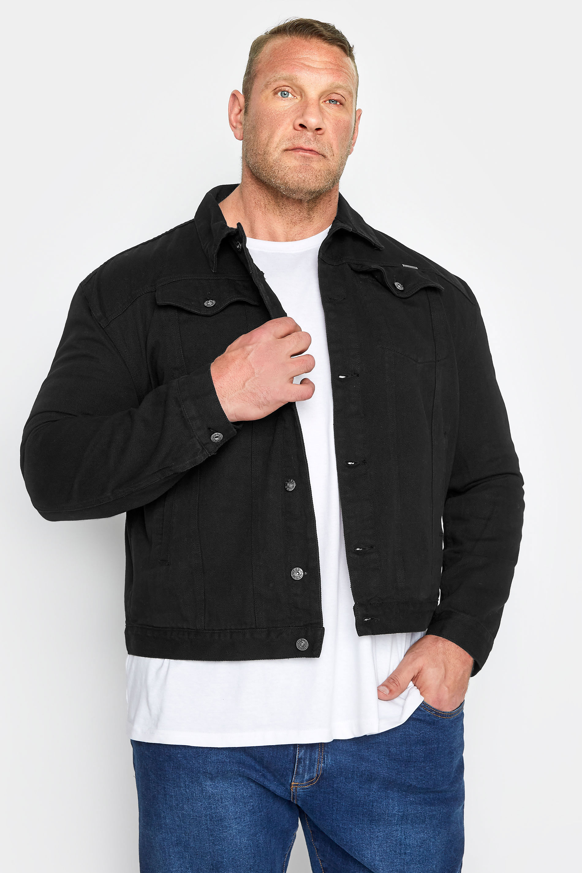 D555 Black Denim Jacket | BadRhino 1