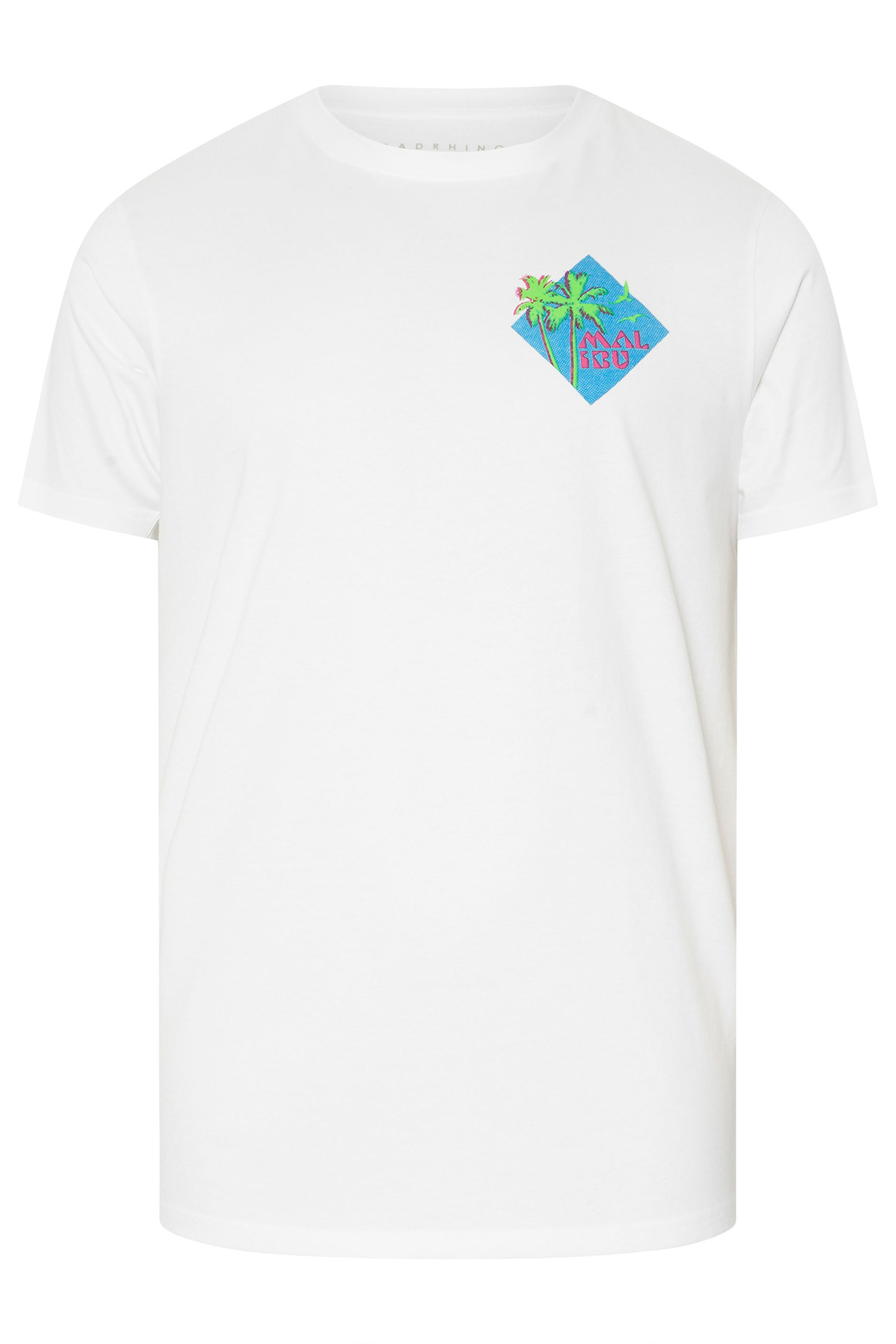 BadRhino Big & Tall White 'Malibu' Graphic T-Shirt | BadRhino 9