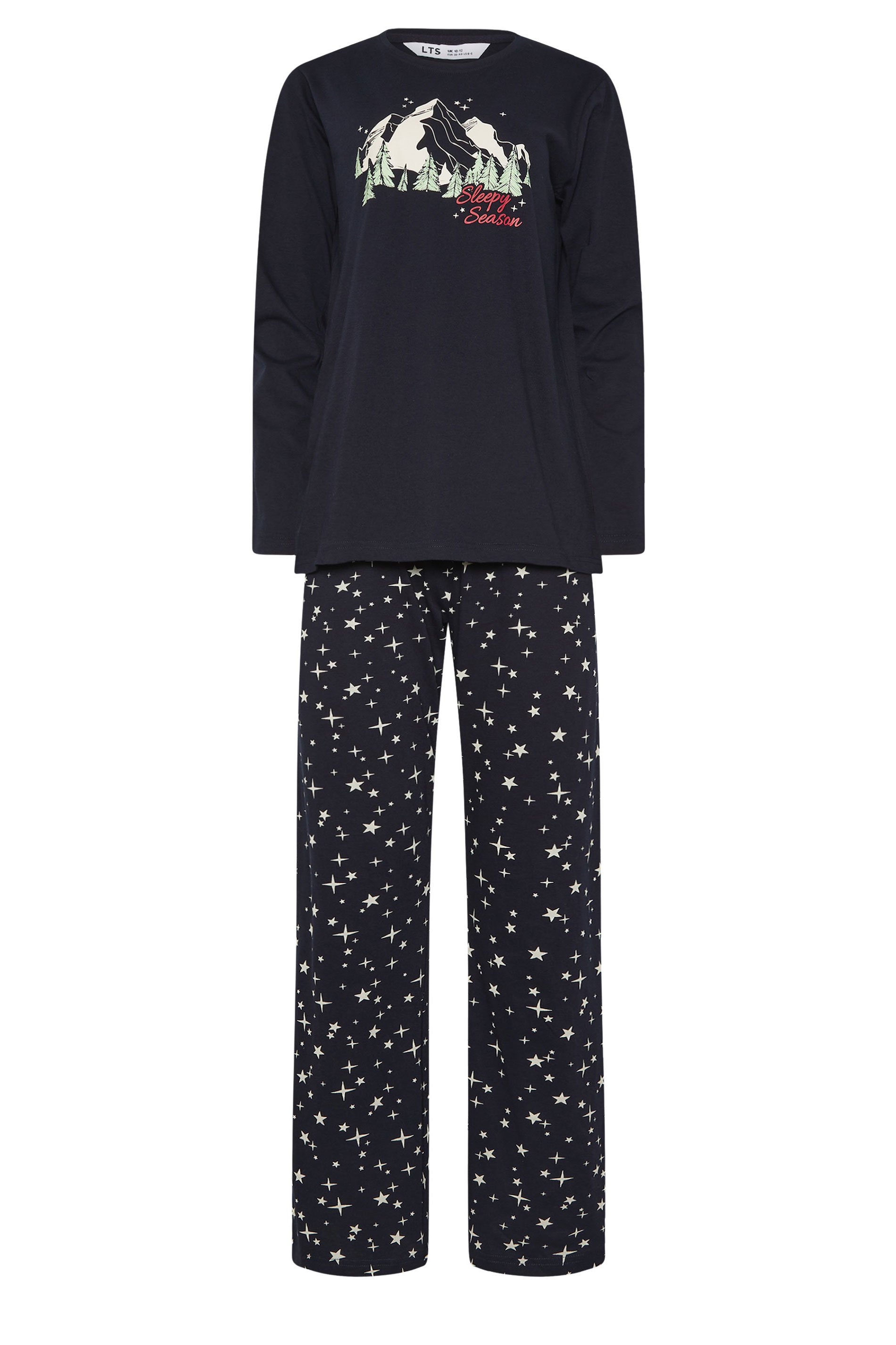 LTS Tall Navy Blue 'Sleepy Season' Slogan Pyjama Set | Long Tall Sally 5