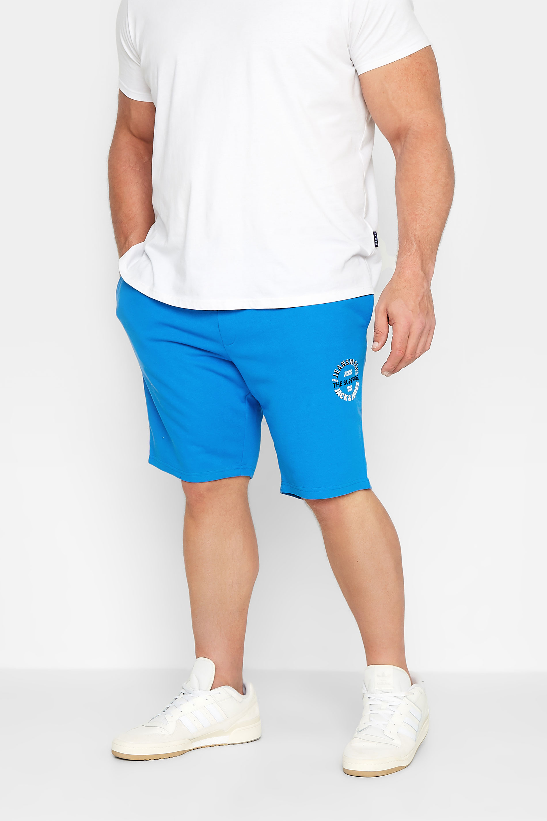 JACK & JONES Big & Tall Blue Jogger Shorts | BadRhino 1