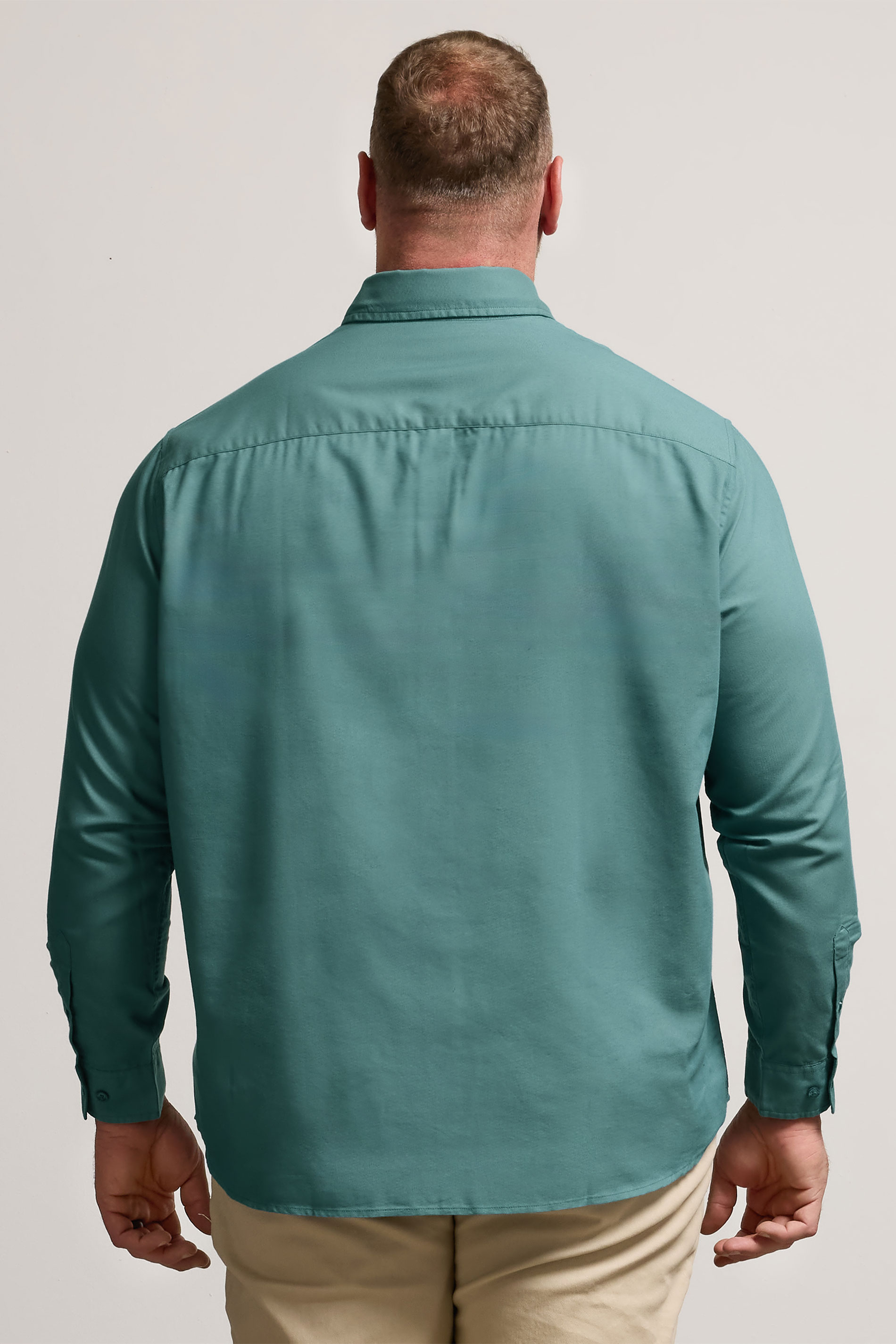 BadRhino Big & Tall Blue Long Sleeve Oxford Shirt | BadRhino 3