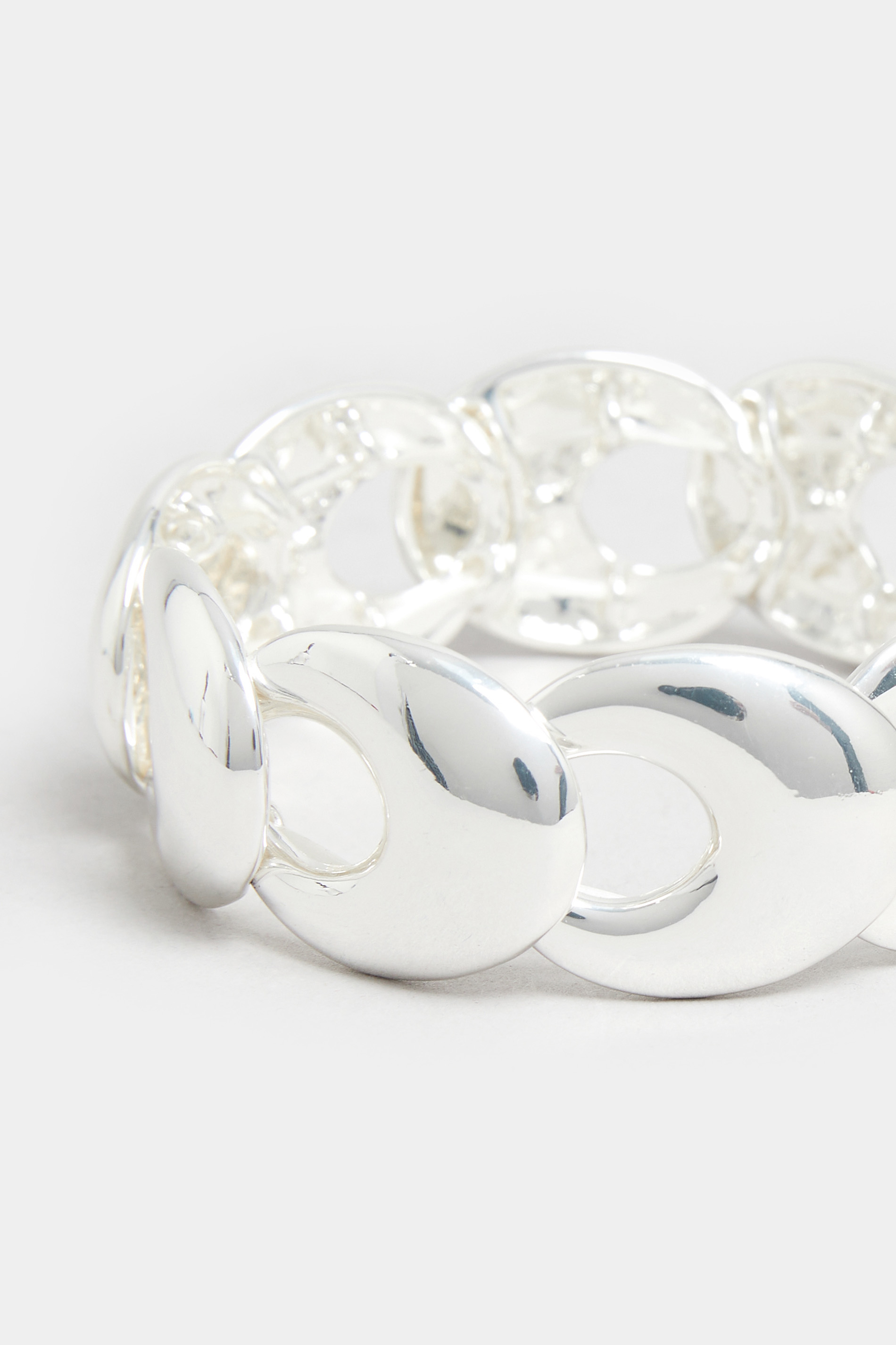 Silver Tone Moon Stretch Bracelet | Yours Clothing  3
