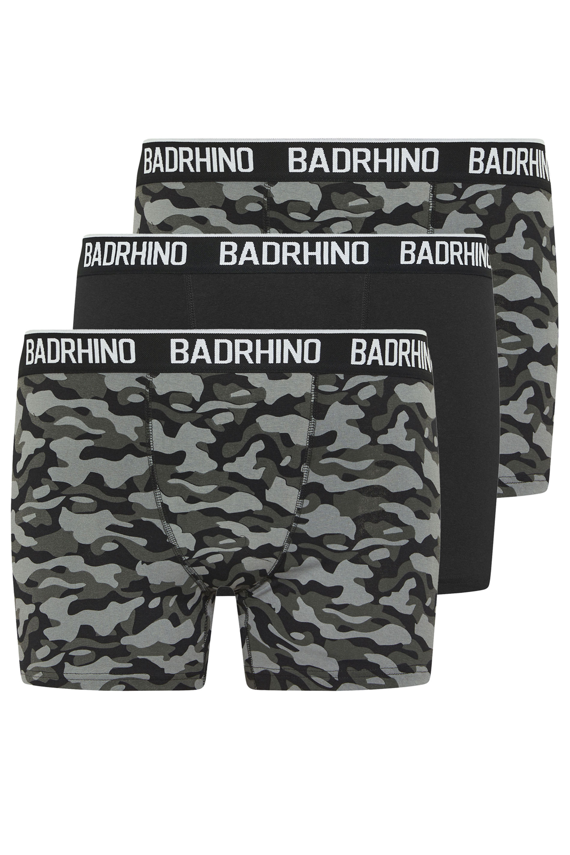 BadRhino Big & Tall 3 PACK Black/Grey/Green Camo Boxers | BadRhino 1