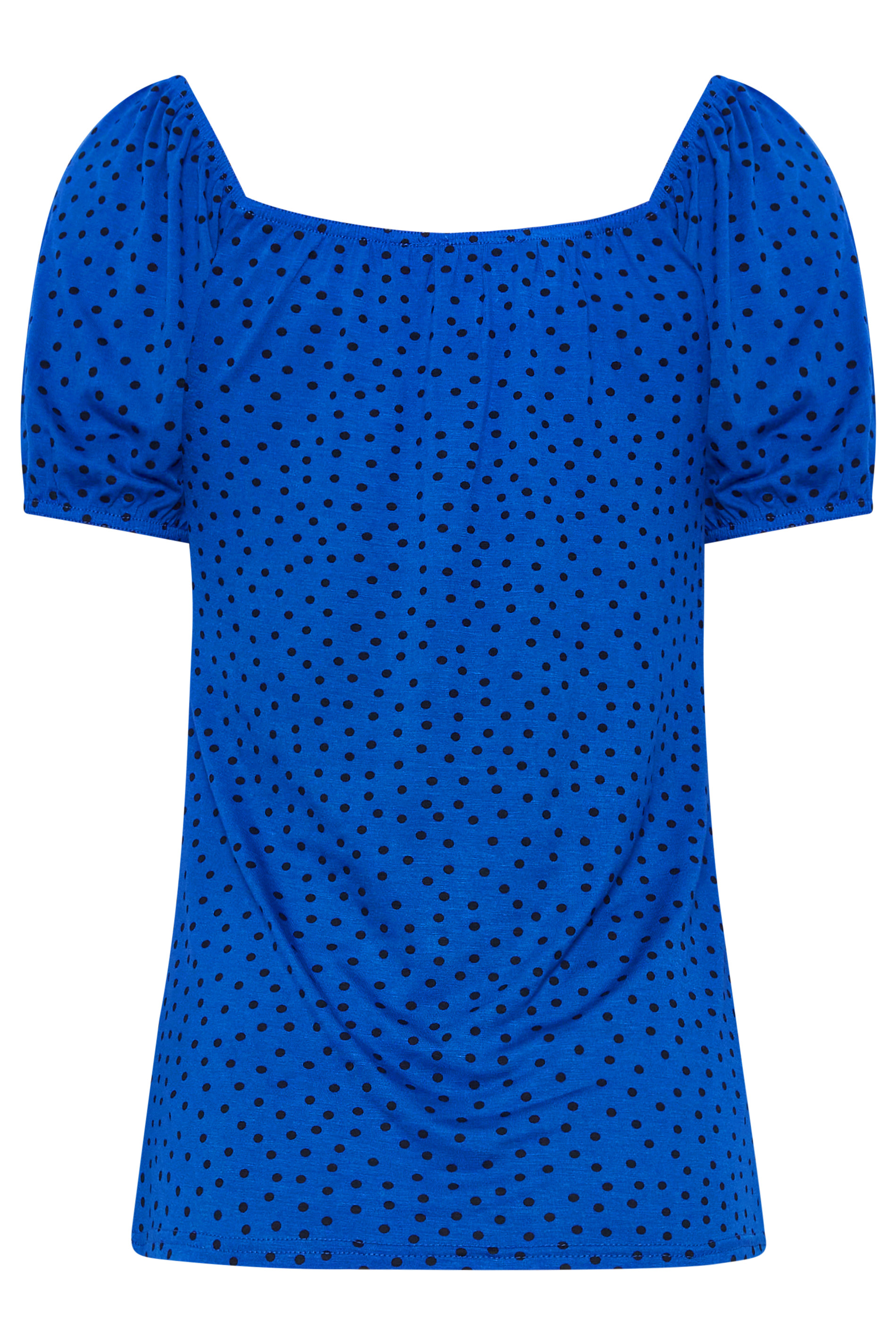 LTS Tall Cobalt Blue Spot Square Neck Top | Long Tall Sally  7