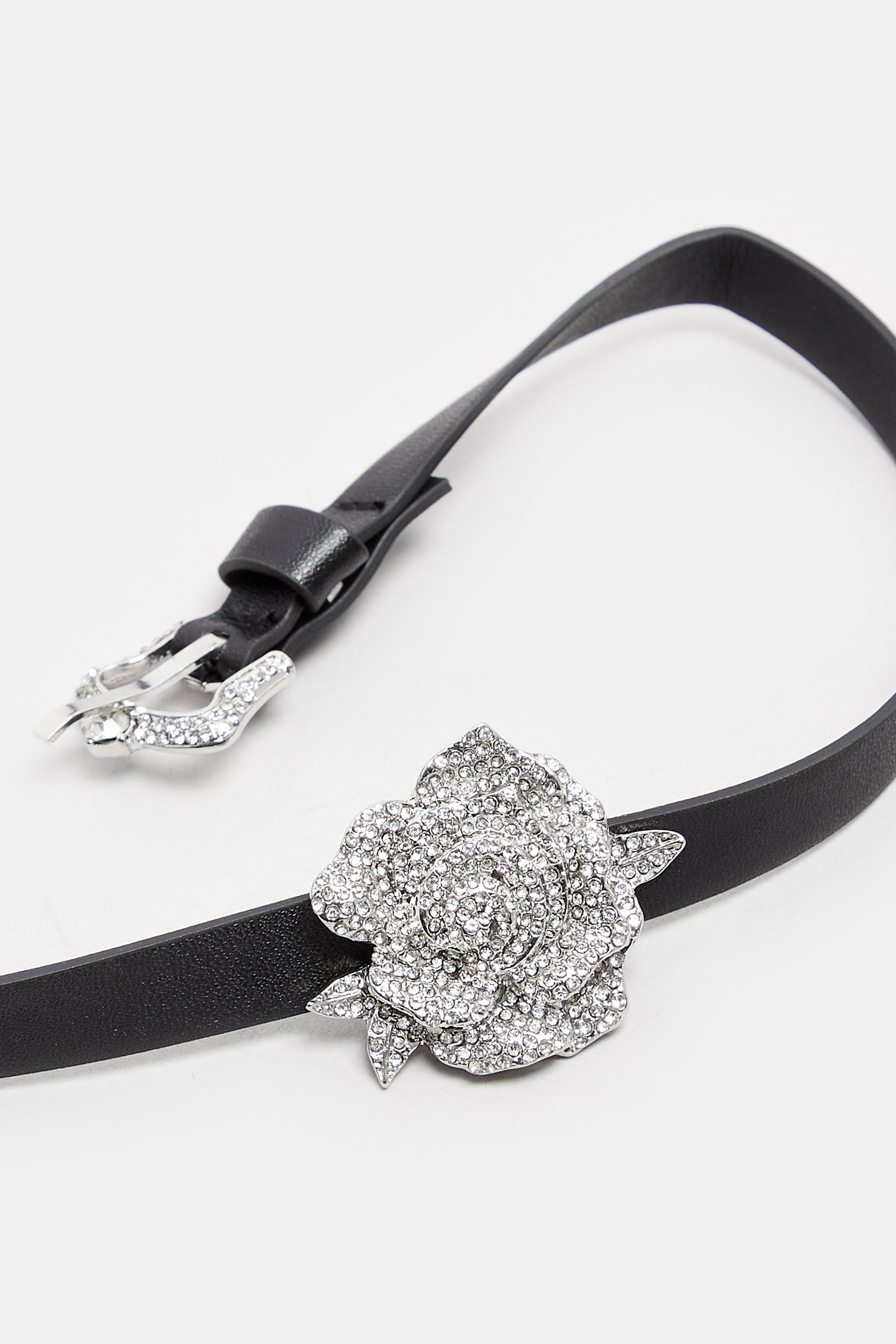 Silver Tone Floral Diamante Choker Necklace | Yours Clothing 3