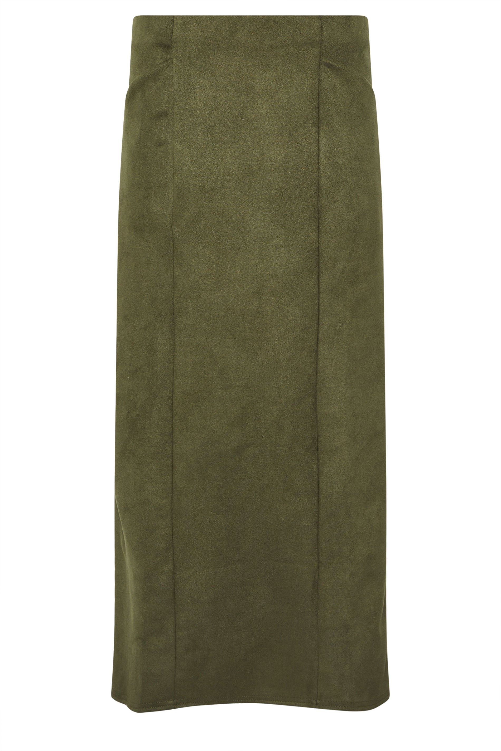 LTS Tall Women's Khaki Green Faux Suede Midaxi Skirt | Long Tall Sally 5