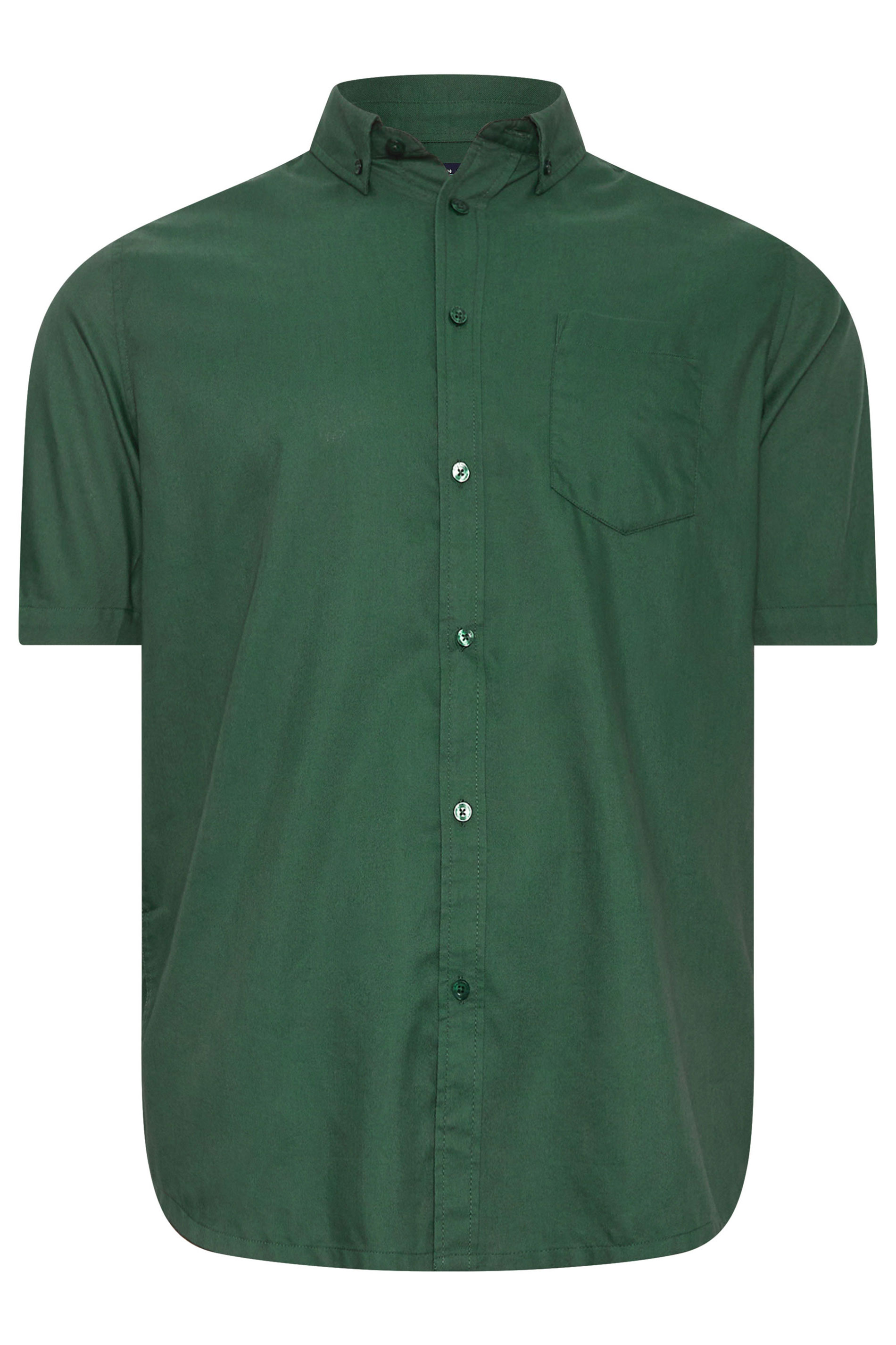 BadRhino Big & Tall Dark Green Short Sleeve Oxford Shirt | BadRhino 6