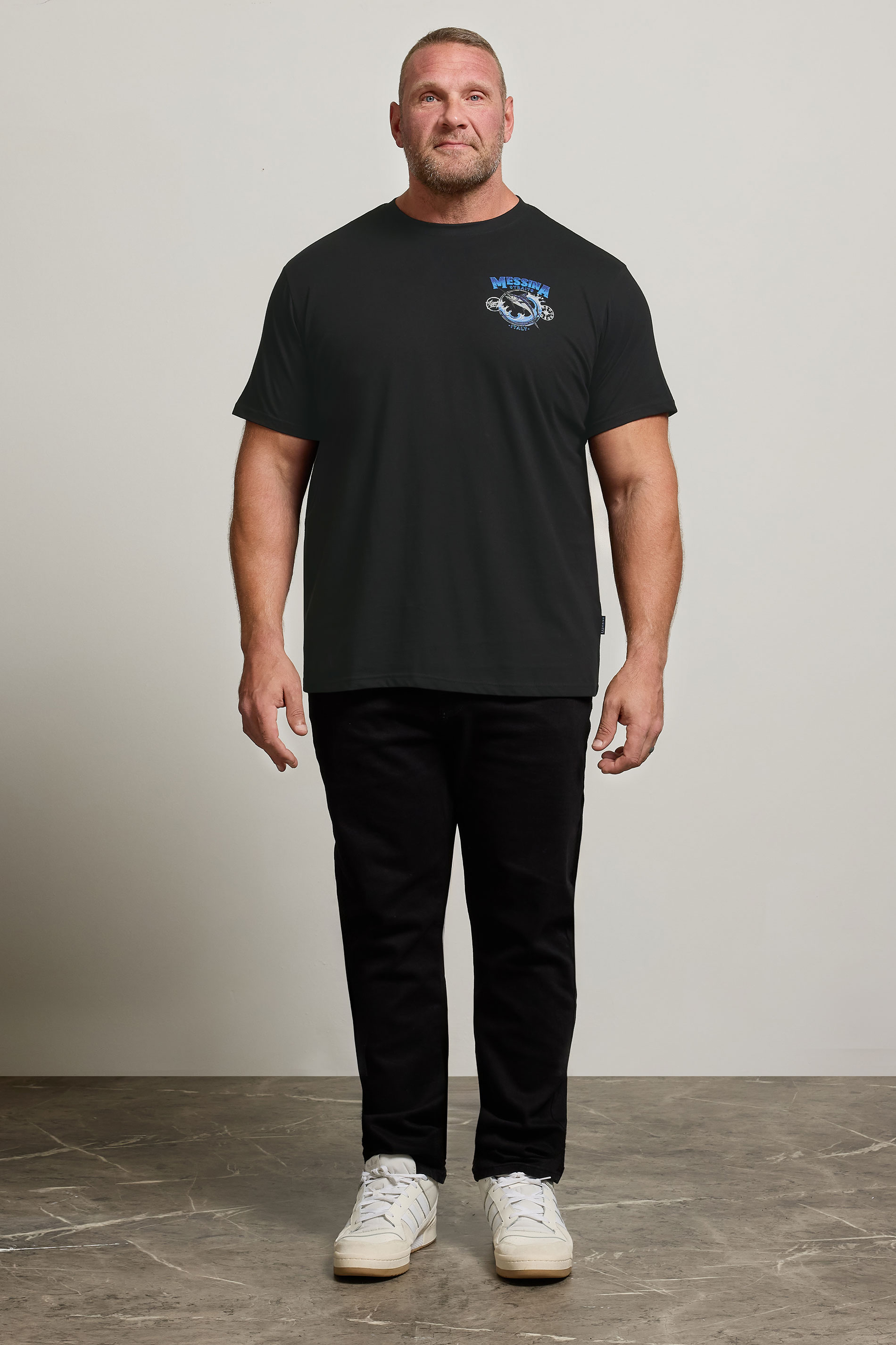 BadRhino Big & Tall Black 'Messina Straits' Graphic T-Shirt | BadRhino 2