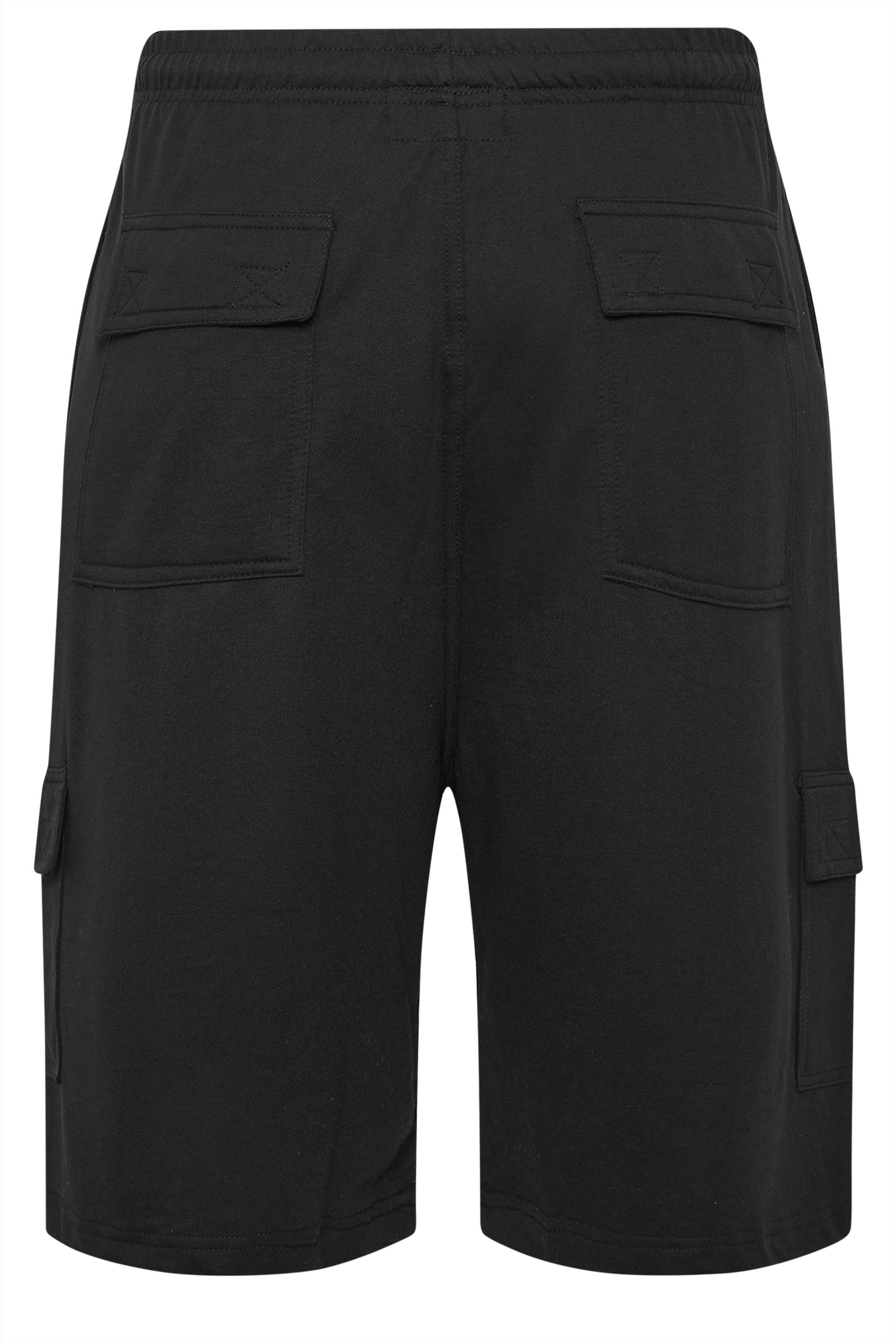 KAM Big & Tall Black Jersey Cargo Shorts | BadRhino 4