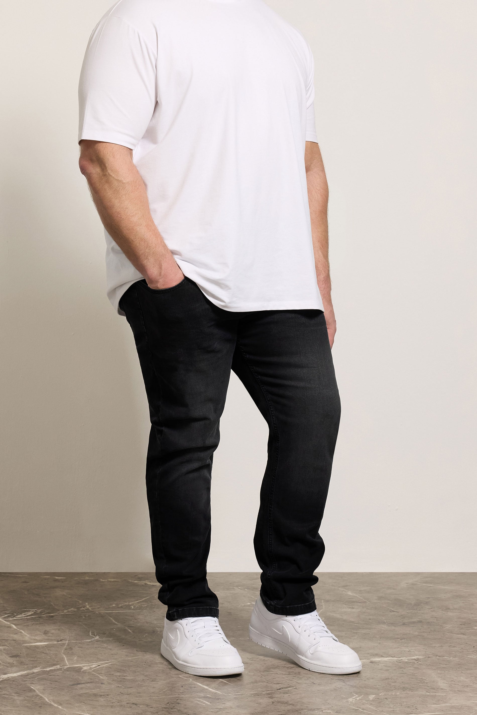D555 Grey Tapered Stretch Jeans | BadRhino 3