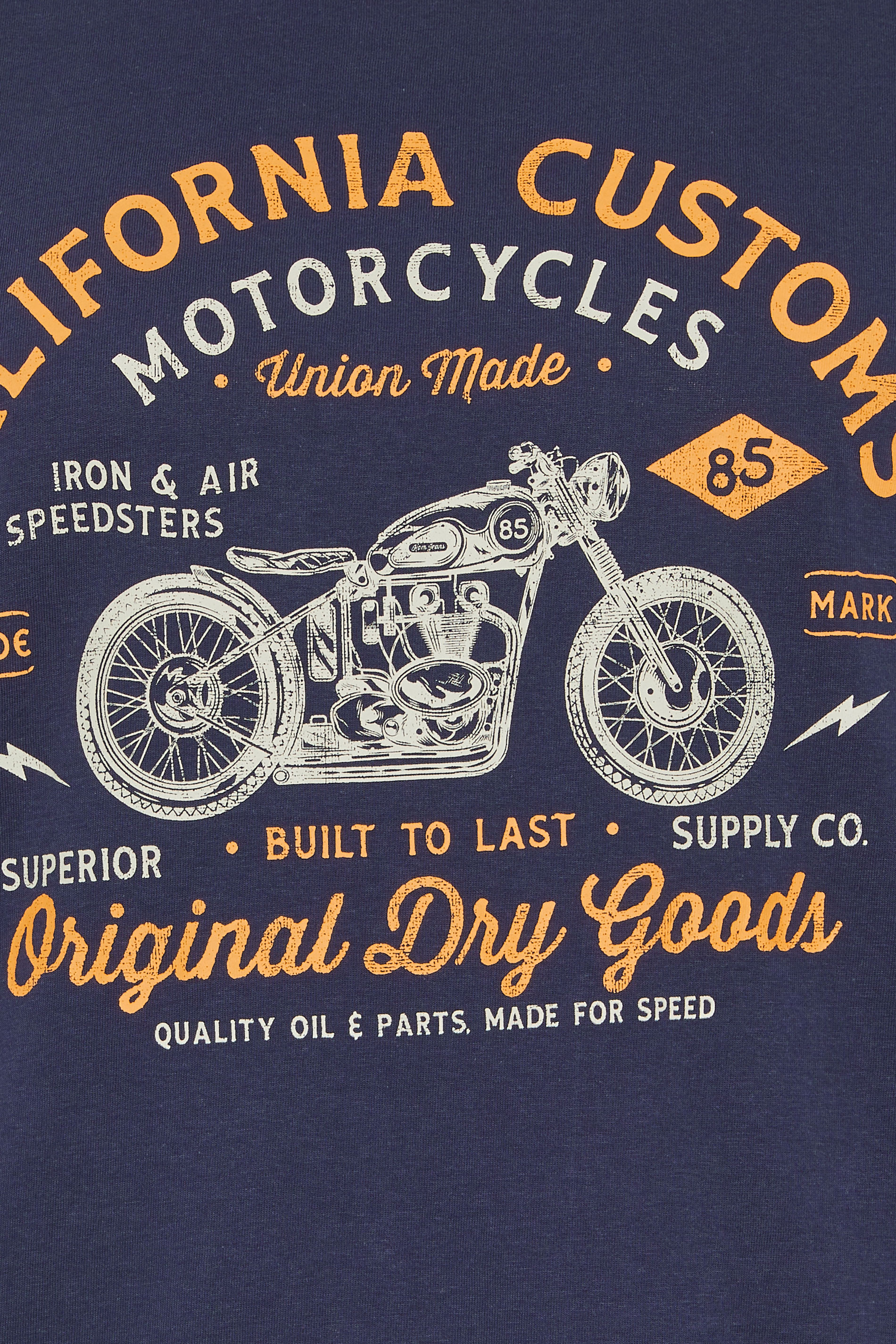 KAM Big & Tall Stone Beige Vintage Denim Graphic Print T-Shirt | BadRhino 5