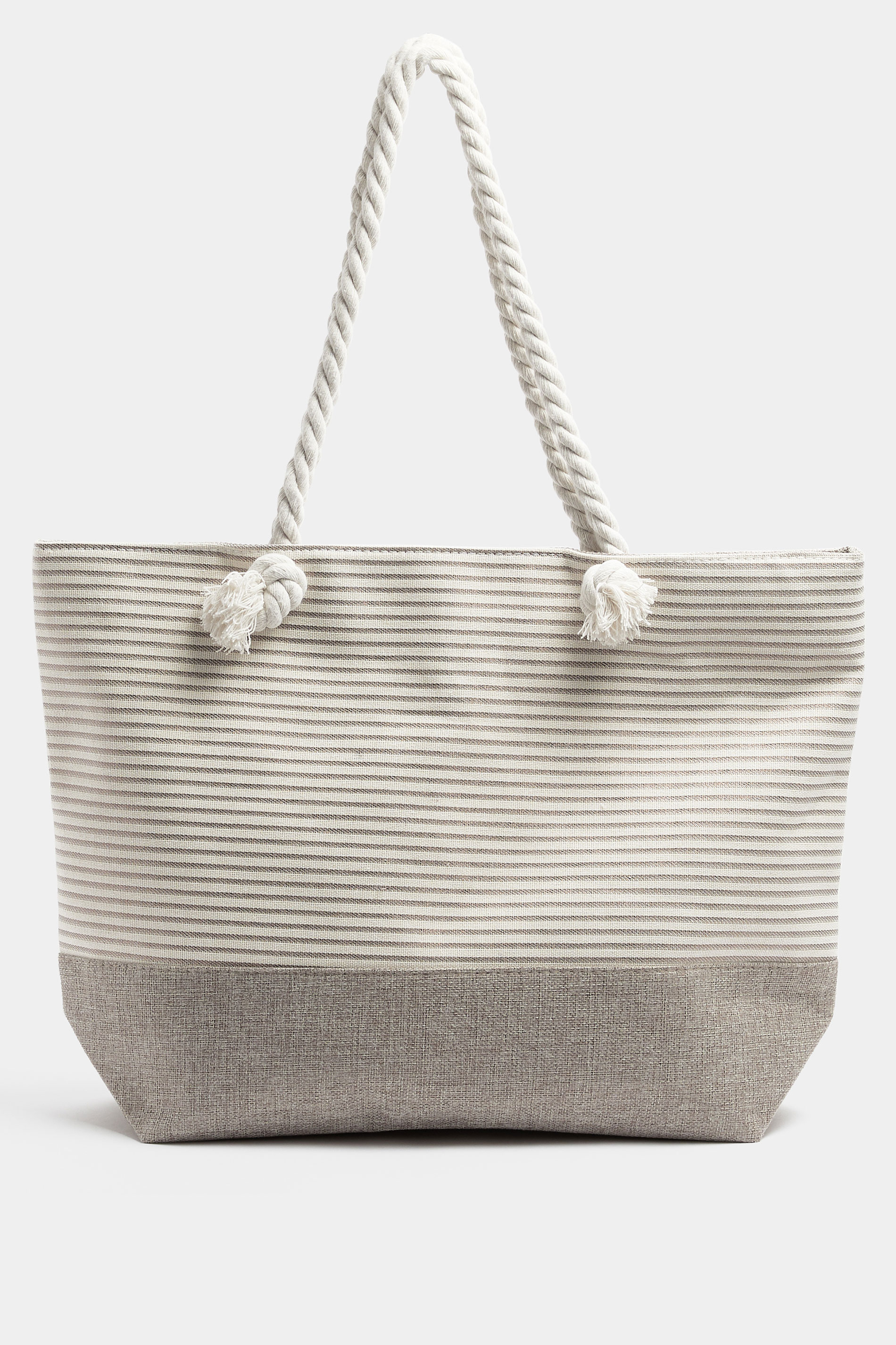 Brown Striped Rope Tote Bag | Yours Clothing 3