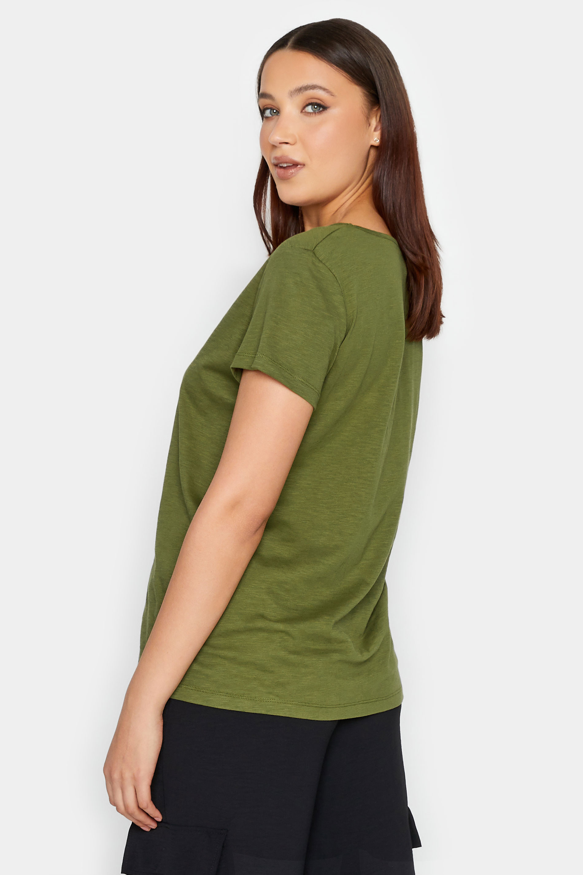 LTS Tall Womens Olive Green Short Sleeve T-Shirt | Long Tall Sally  3