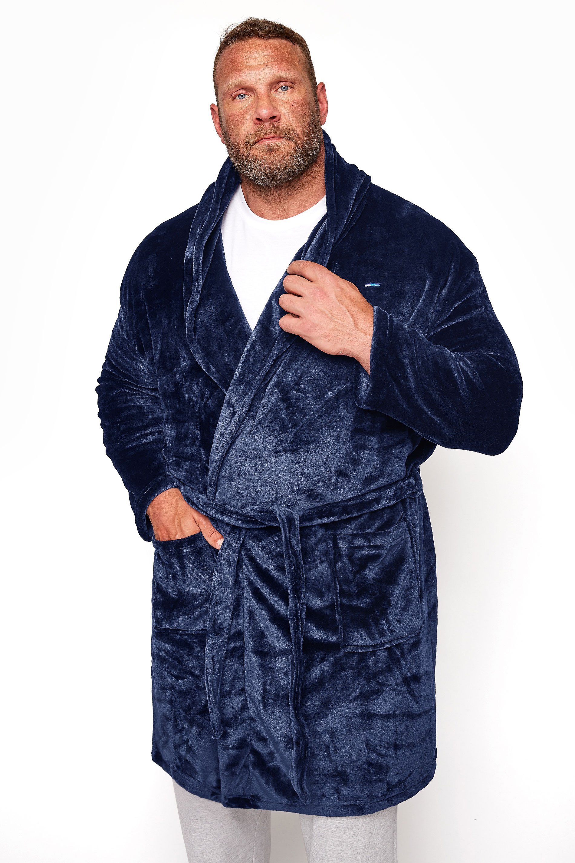 BadRhino Navy Blue Soft Dressing Gown | BadRhino 1