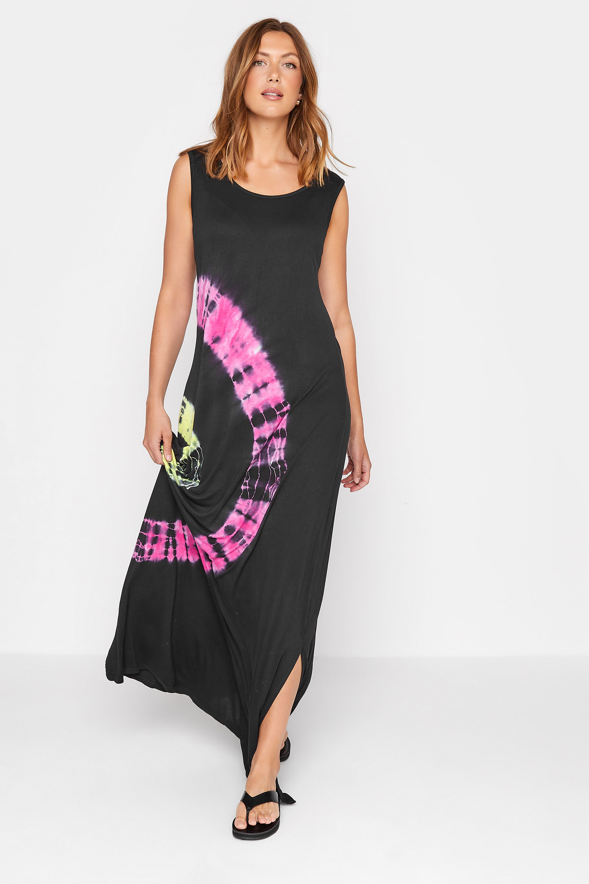 LTS Tall Women's Black Tie Dye Maxi Dress | Long Tall Sally  1