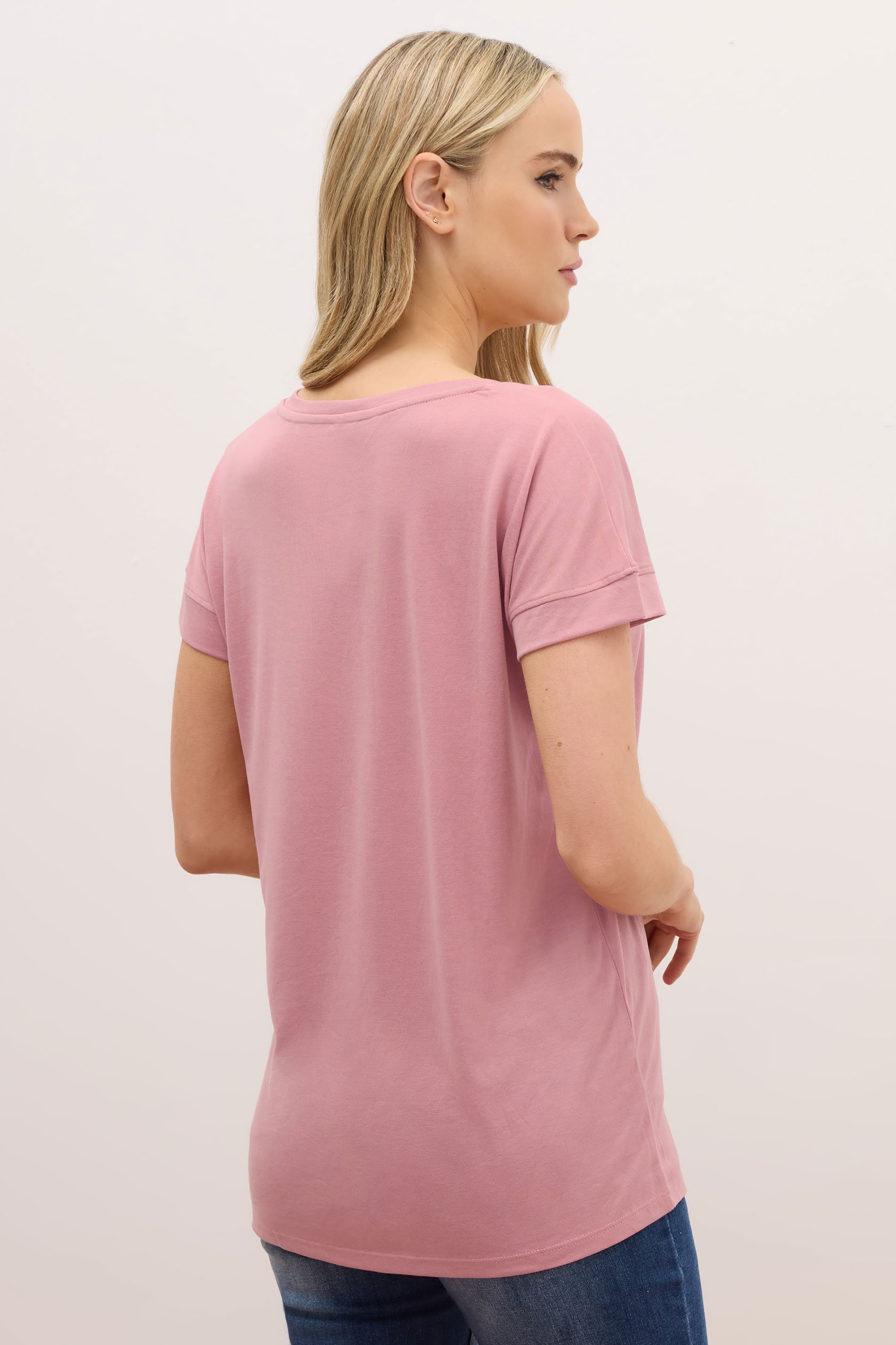 LTS PREMIUM Tall Womens Pink V-Neck T-Shirt | Long Tall Sally 3
