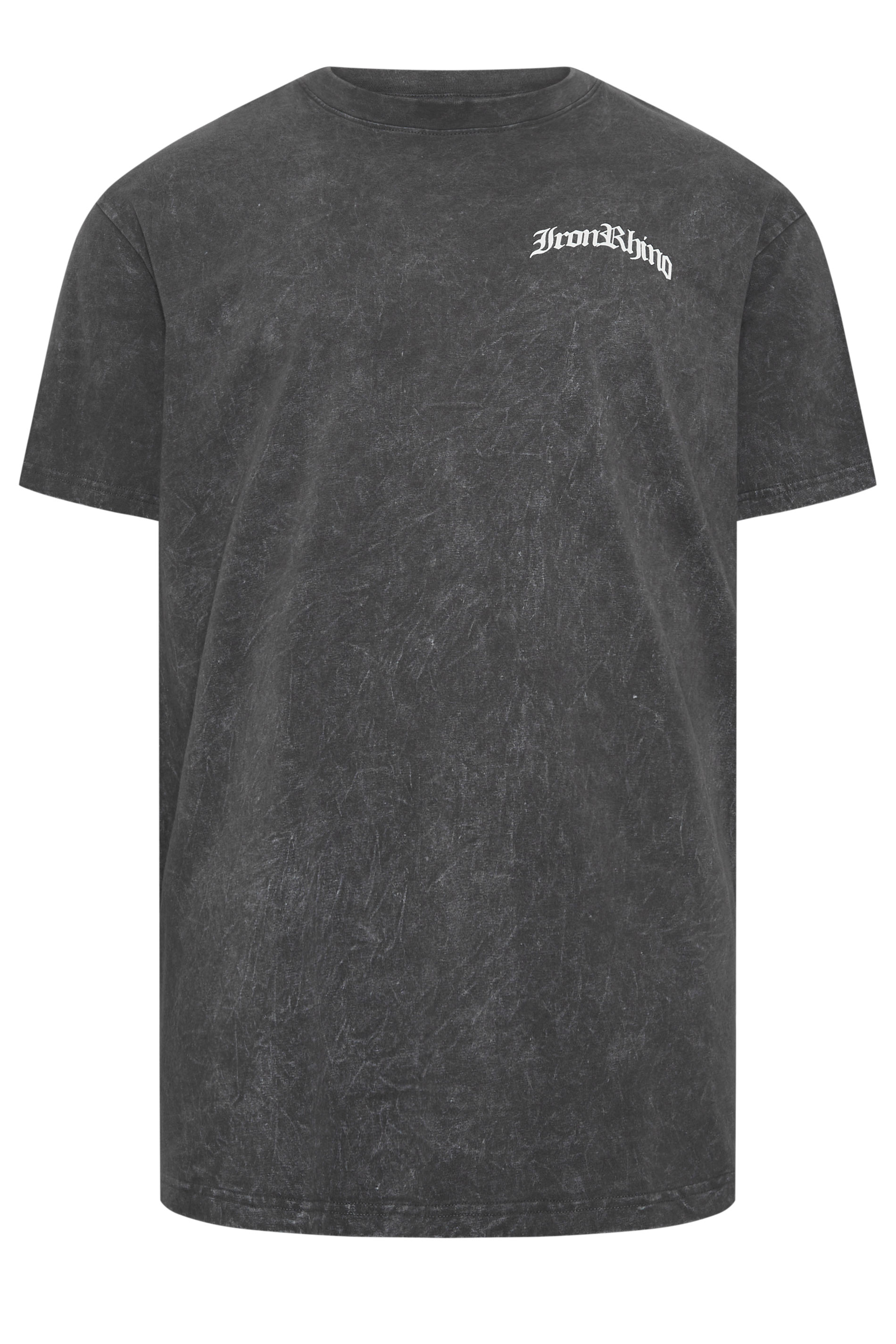 IronRhino Big & Tall Grey Acid Wash Old English T-Shirt | BadRhino 6